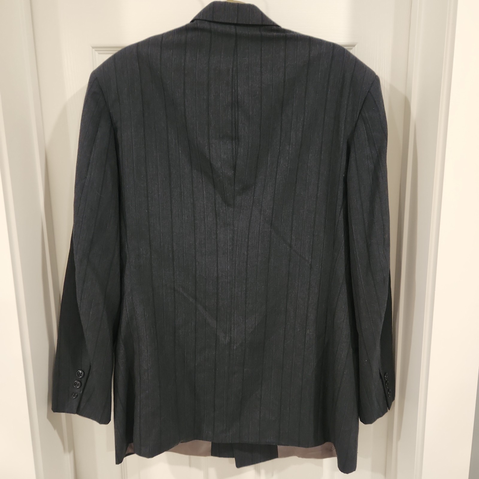 VTG Geoffrey Beene Jacket 42S M Black 100%Wool Blazer Sport Coat Double Breasted