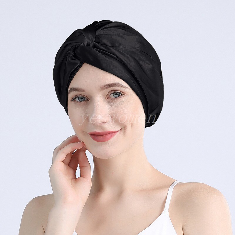100% Mulberry Silk Sleep Cap for Women Hair Care Natural Silk Night Bonnet