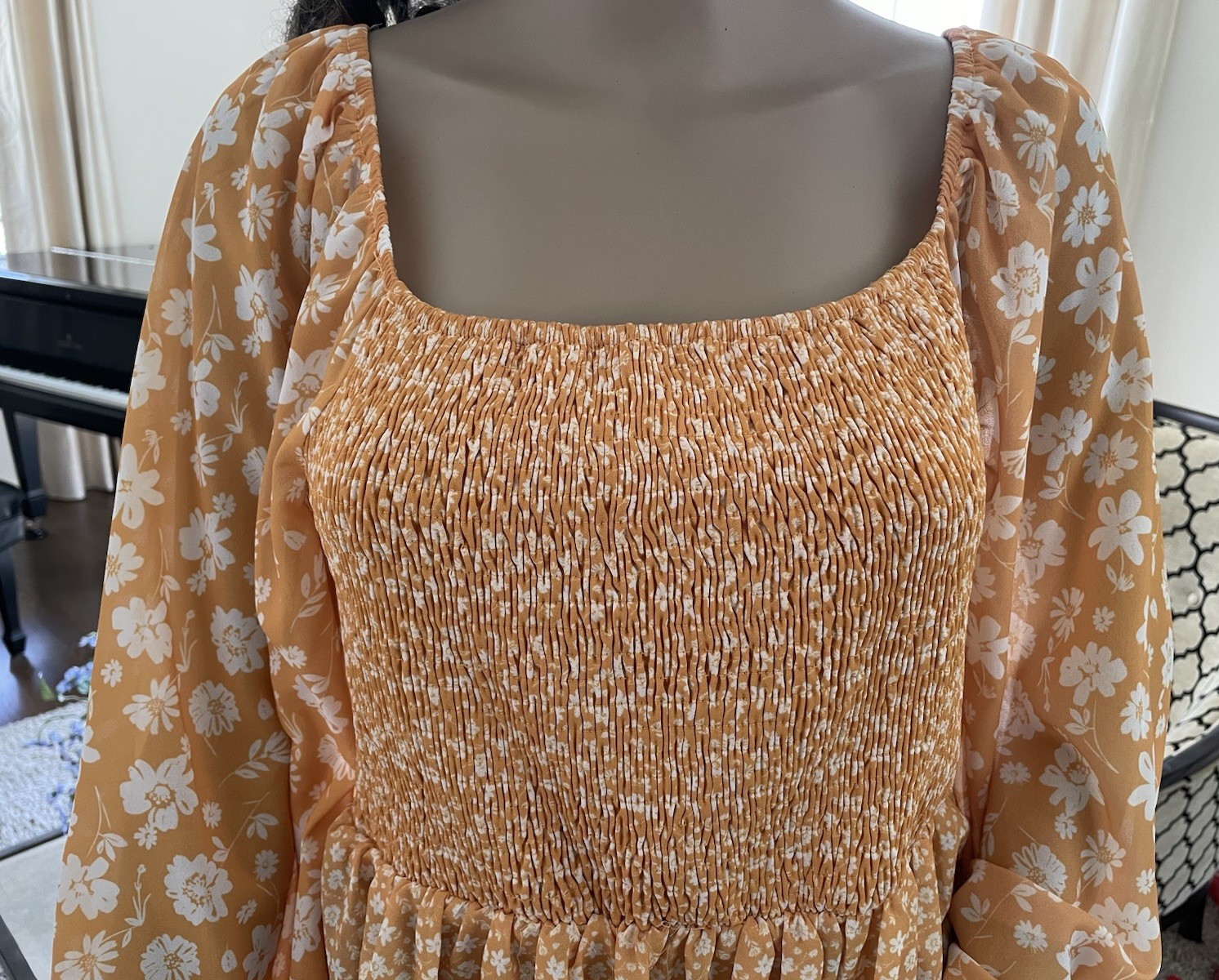 Flying Tomato Smocked Off Shoulder Floral Top Size XL Large Women’s Boho NWOT