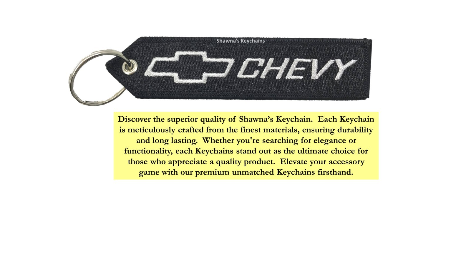 CHEVY or SILVERADO Keychain Embroidered Fabric Key Tag Chevy Accessories