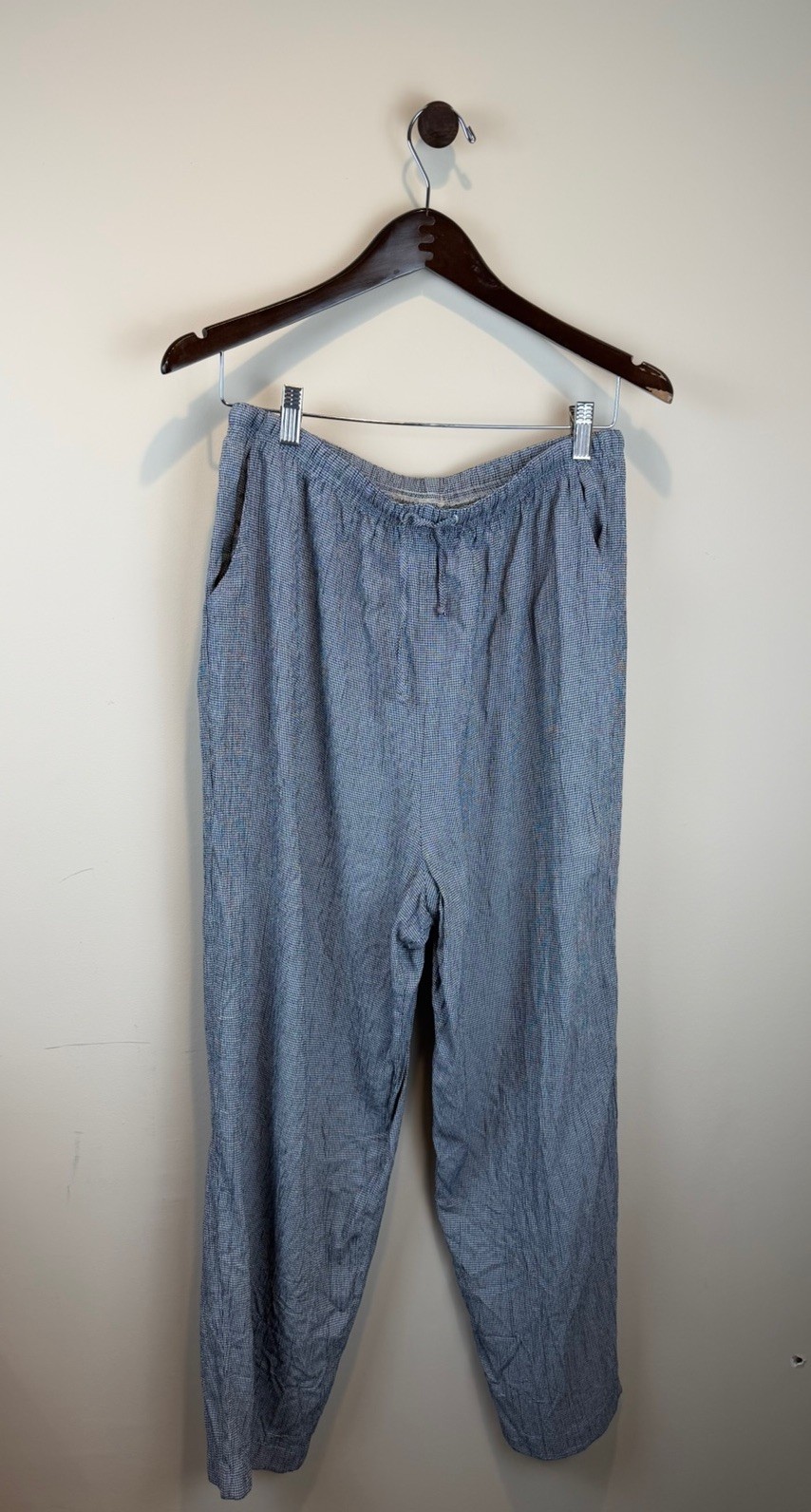 Vintage Teddi Love Bug Wide-Leg Pull-On Pants, Size 18, Houndstooth Gingham