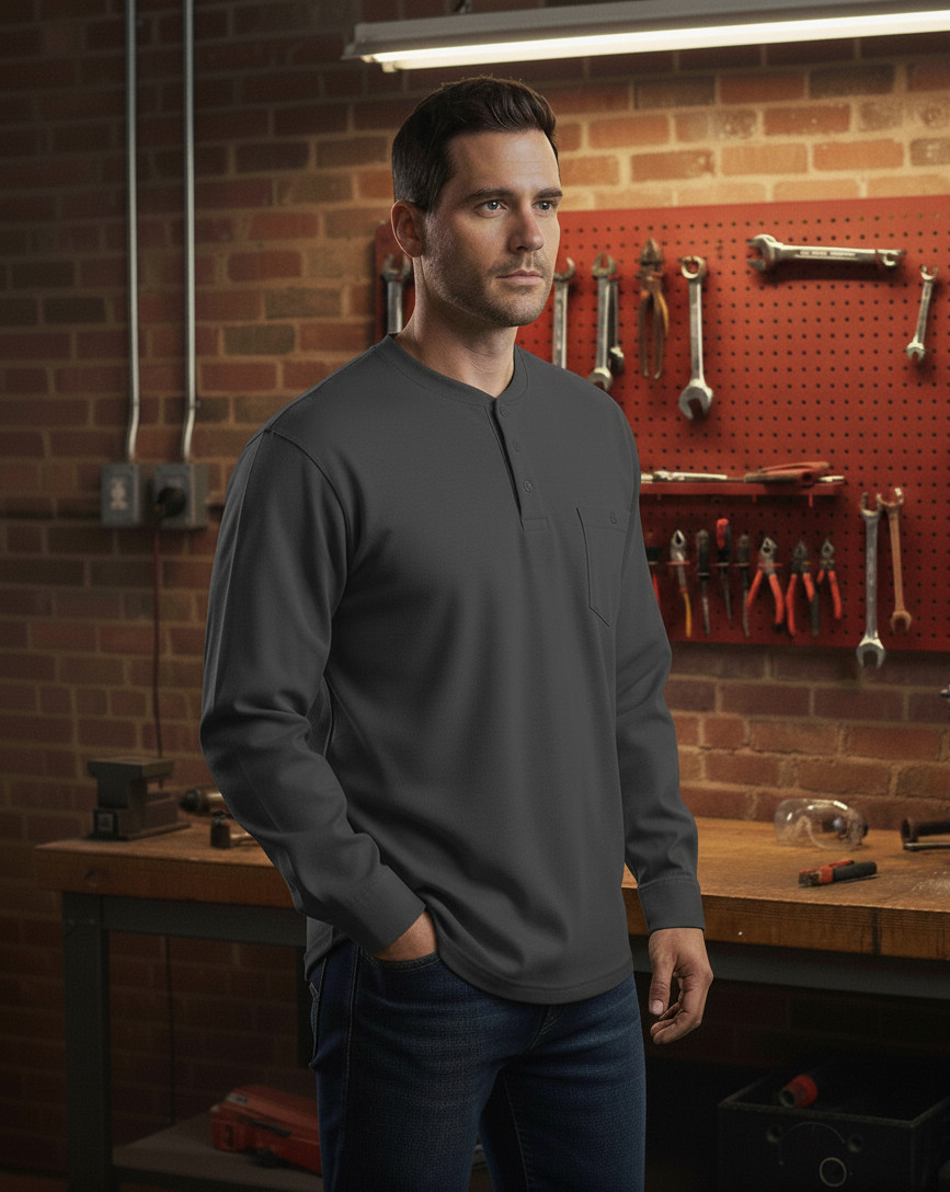 Flame Resistant FR Henley Style T-Shirts