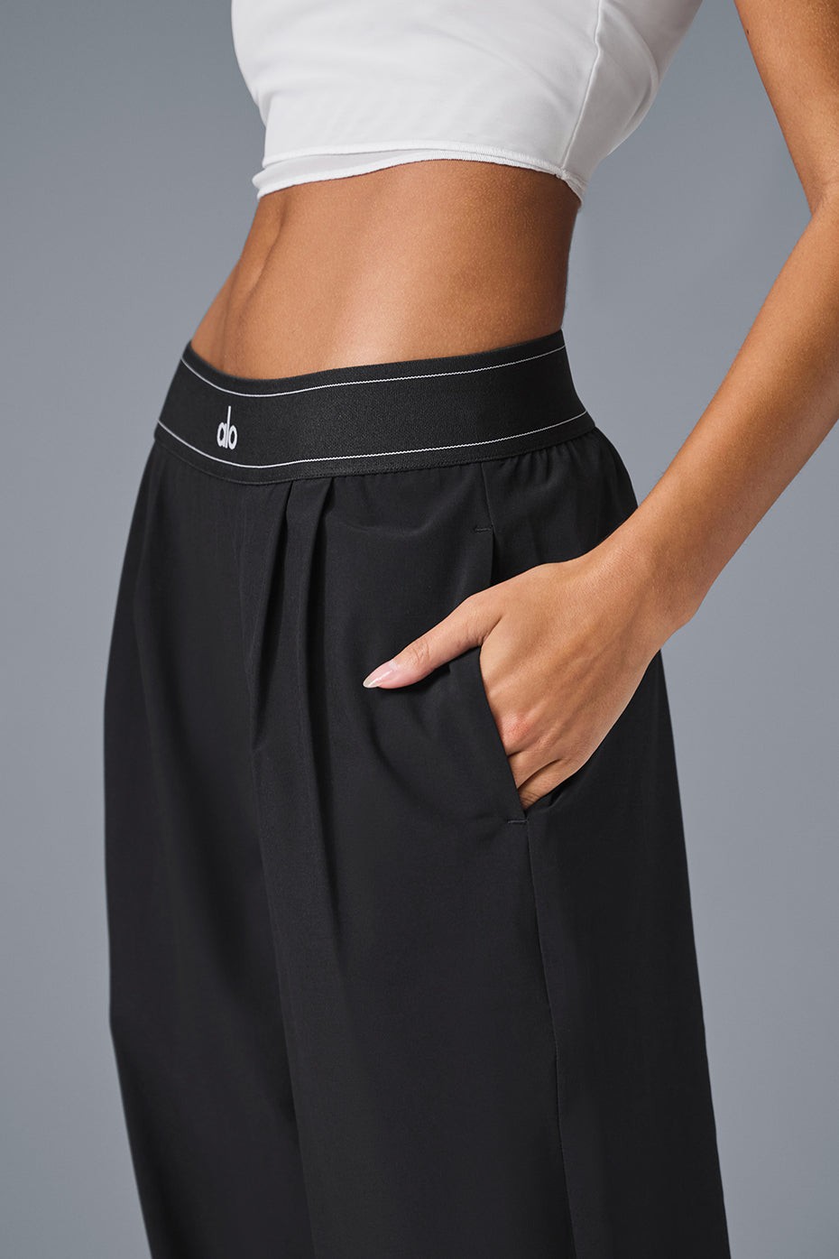 ALO Suit Up Trouser Black Women’s Wide Leg Pants Size S M L