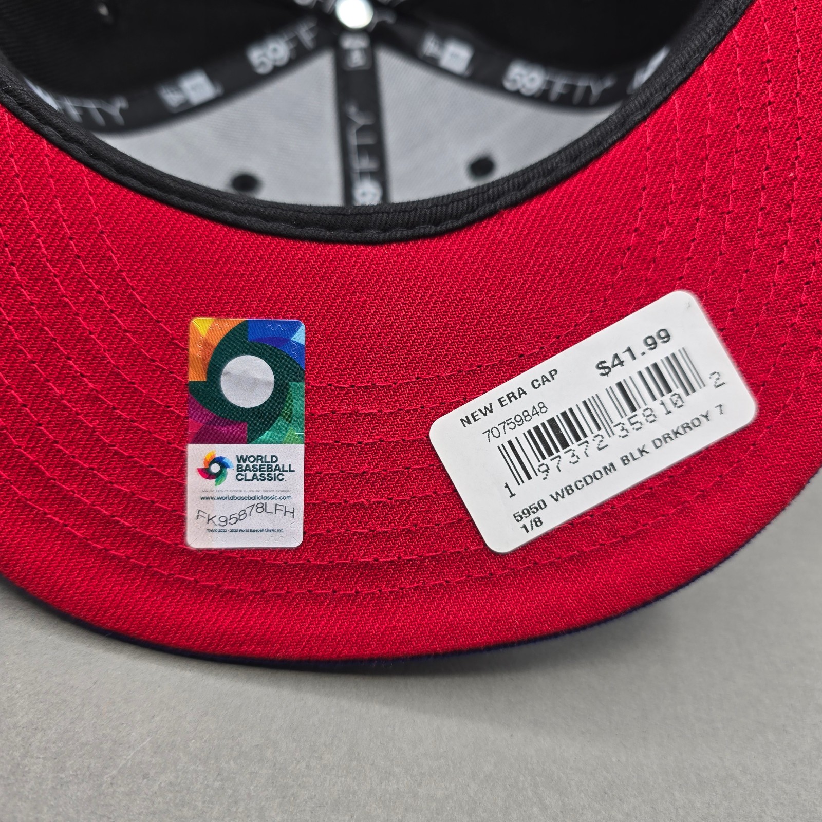 Dominican Republic Hat Cap Fitted 7 1/8 Black Blue National Baseball Team Adult