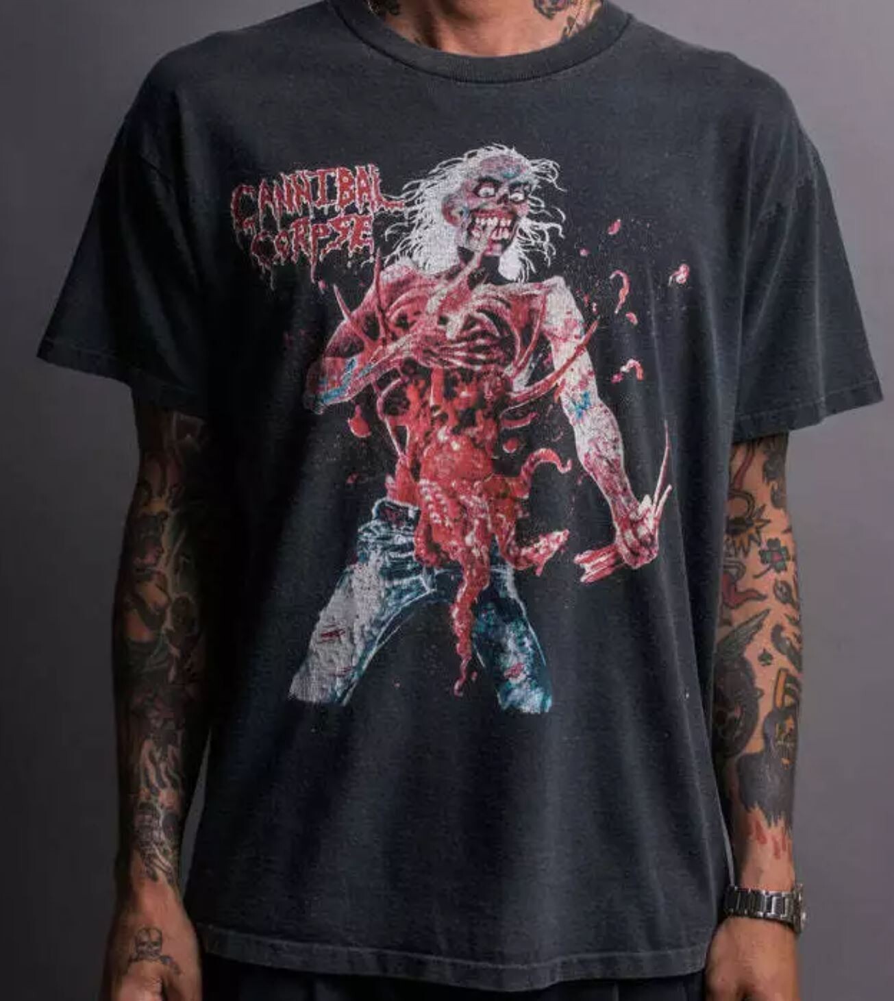 Reprint 90’s Cannibal Corpse Eaten Back To Life T-Shirt classic style