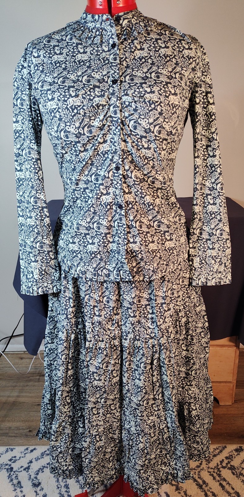 Batsheva X Laura Ashley 2pc. Whinlatter Pattern Top And Tiered Skirt. Women Sz6