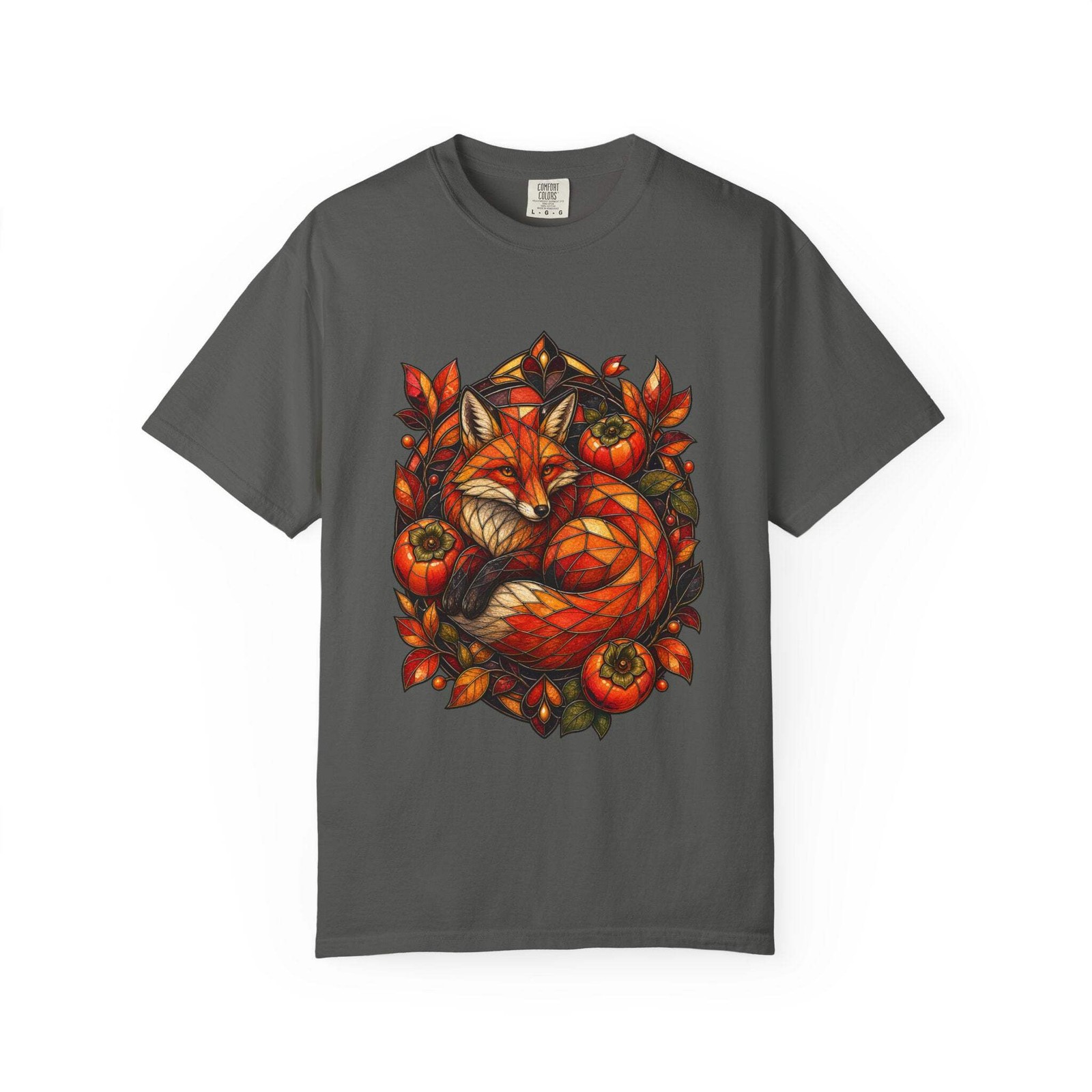 Stained Glass Persimmon Fox Graphic Tee