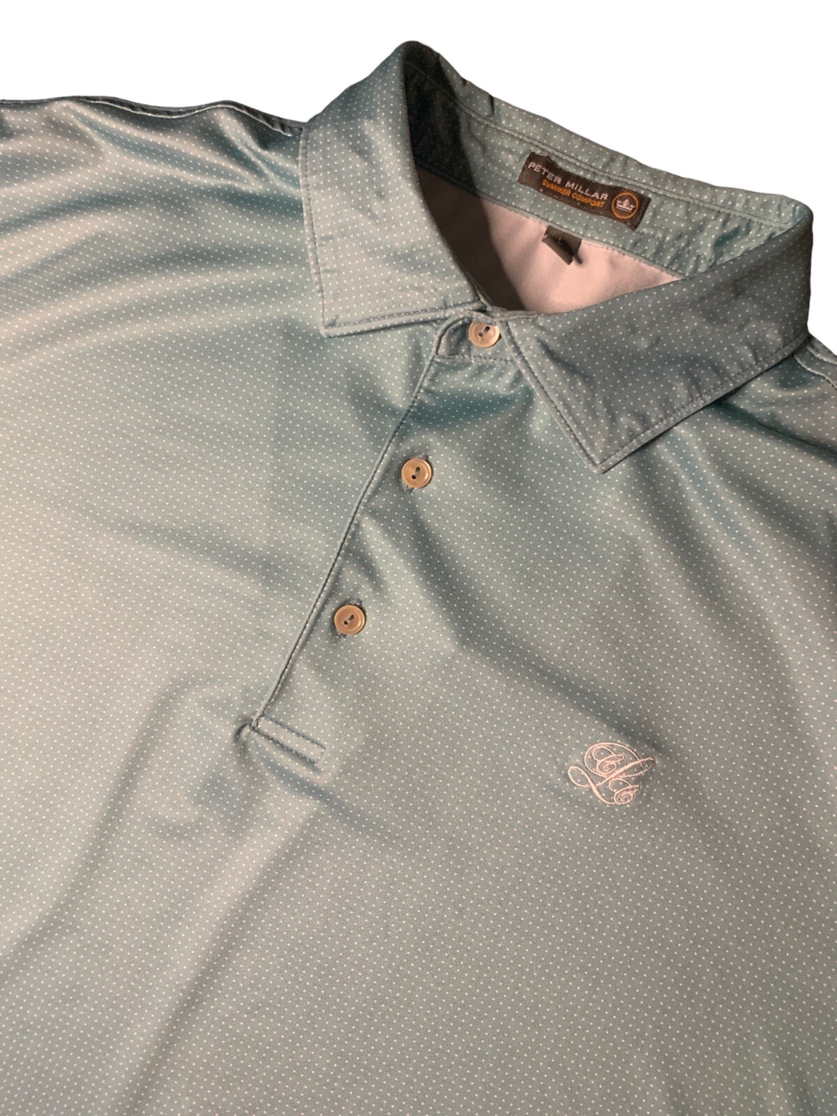 Peter Millar Summer Comfort Golf Polo Shirt Mens Size L Lightweight Stretch