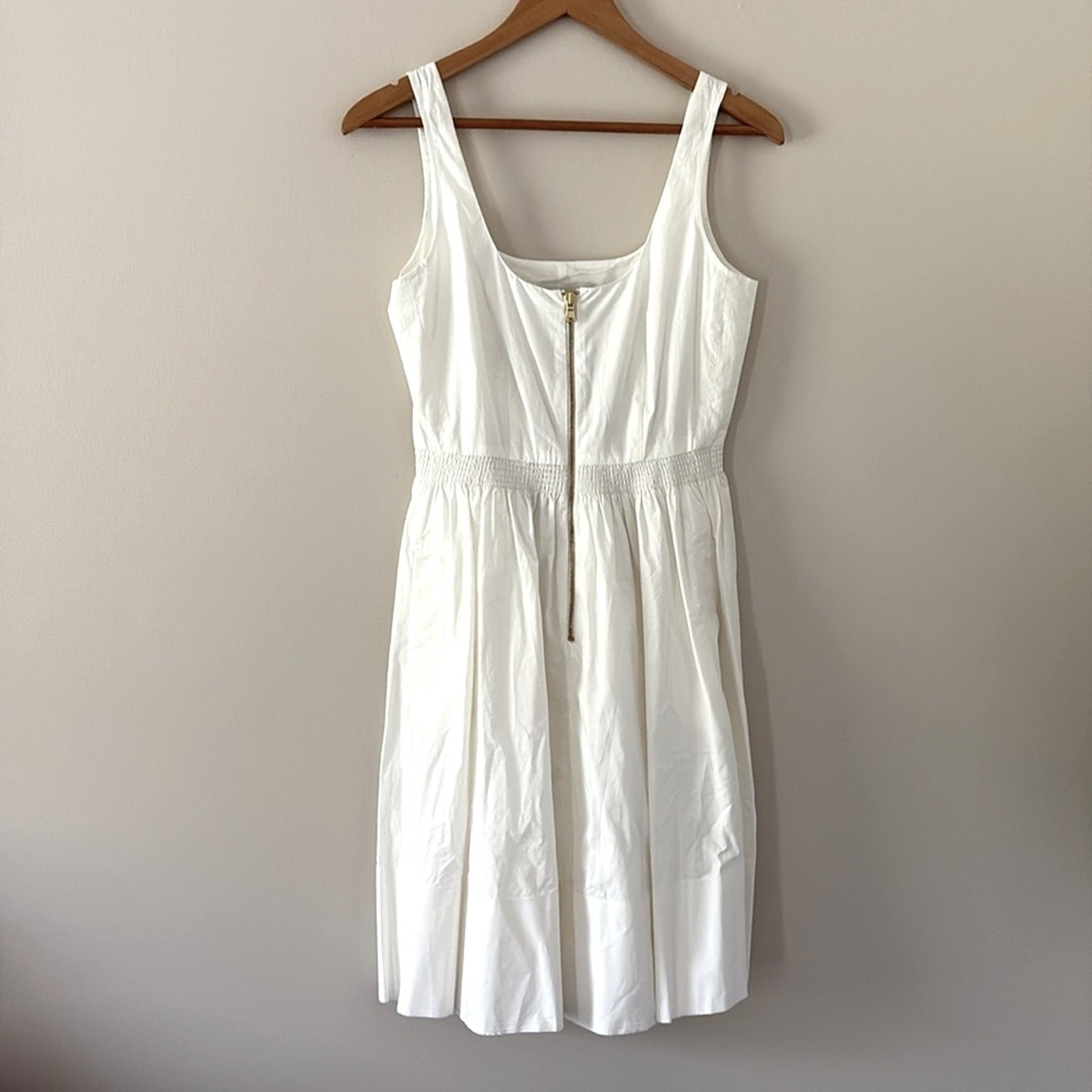 J. Crew Fit-and-flare mini dress cotton poplin structured flare hem white size 4