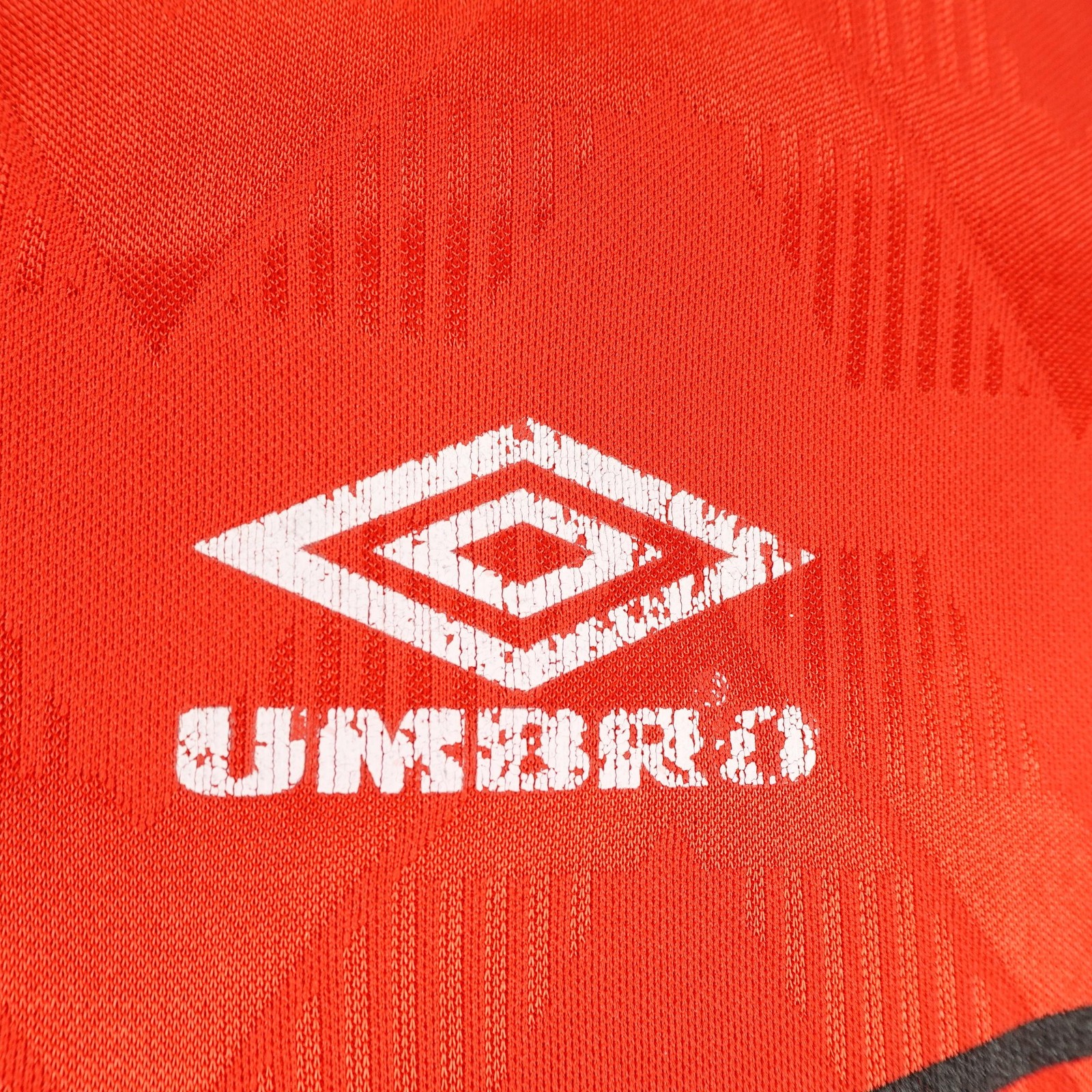 Vintage Umbro Shirt Mens XL Red White Soccer Jersey #21 Shiny Silky USA 90s ^