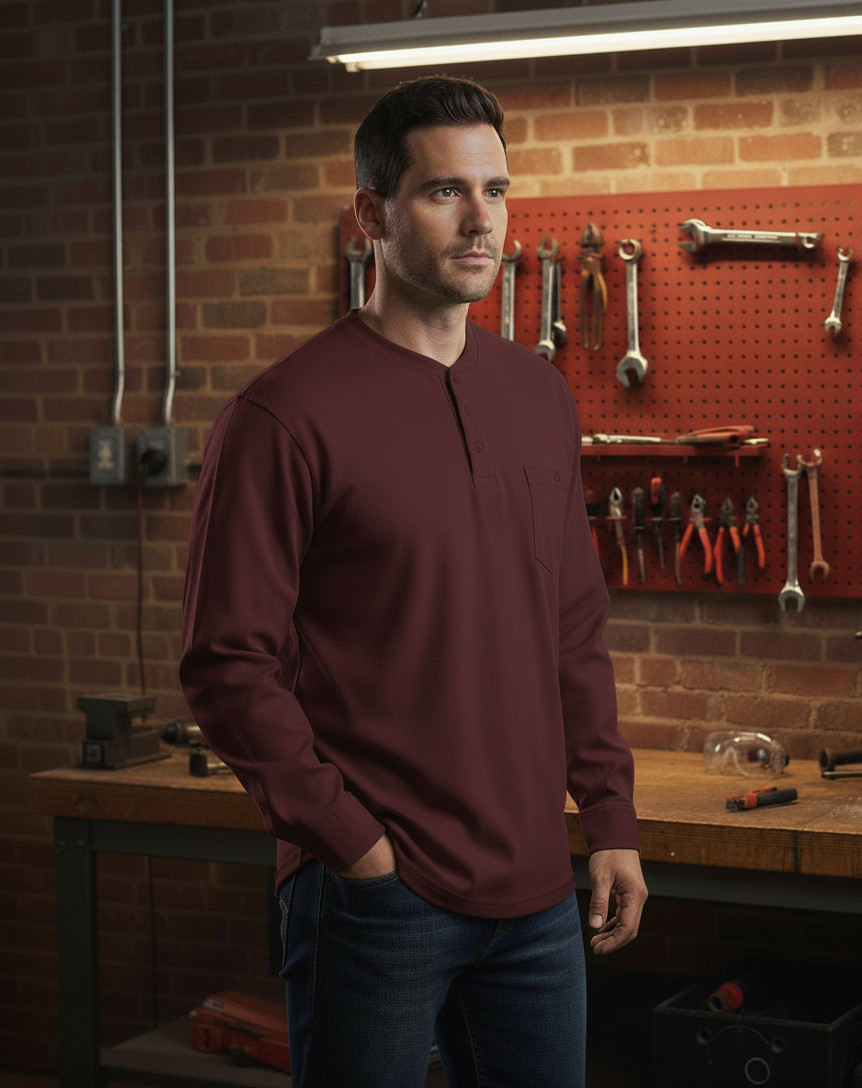 Flame Resistant FR Henley Style T-Shirts