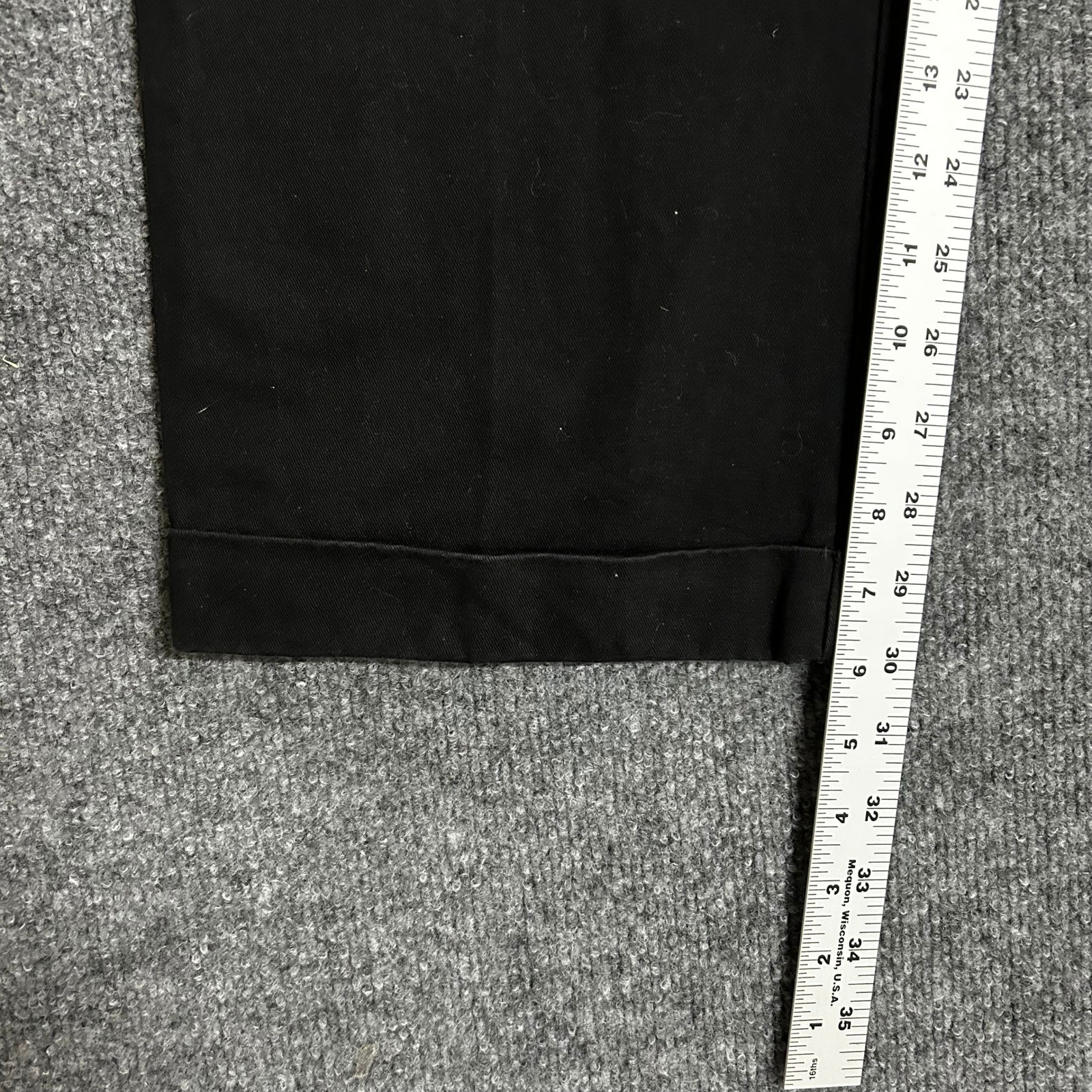 Tommy Hilfiger Chino Pants Mens Size 36 Black Pleated Cuffed Cotton Classic Fit