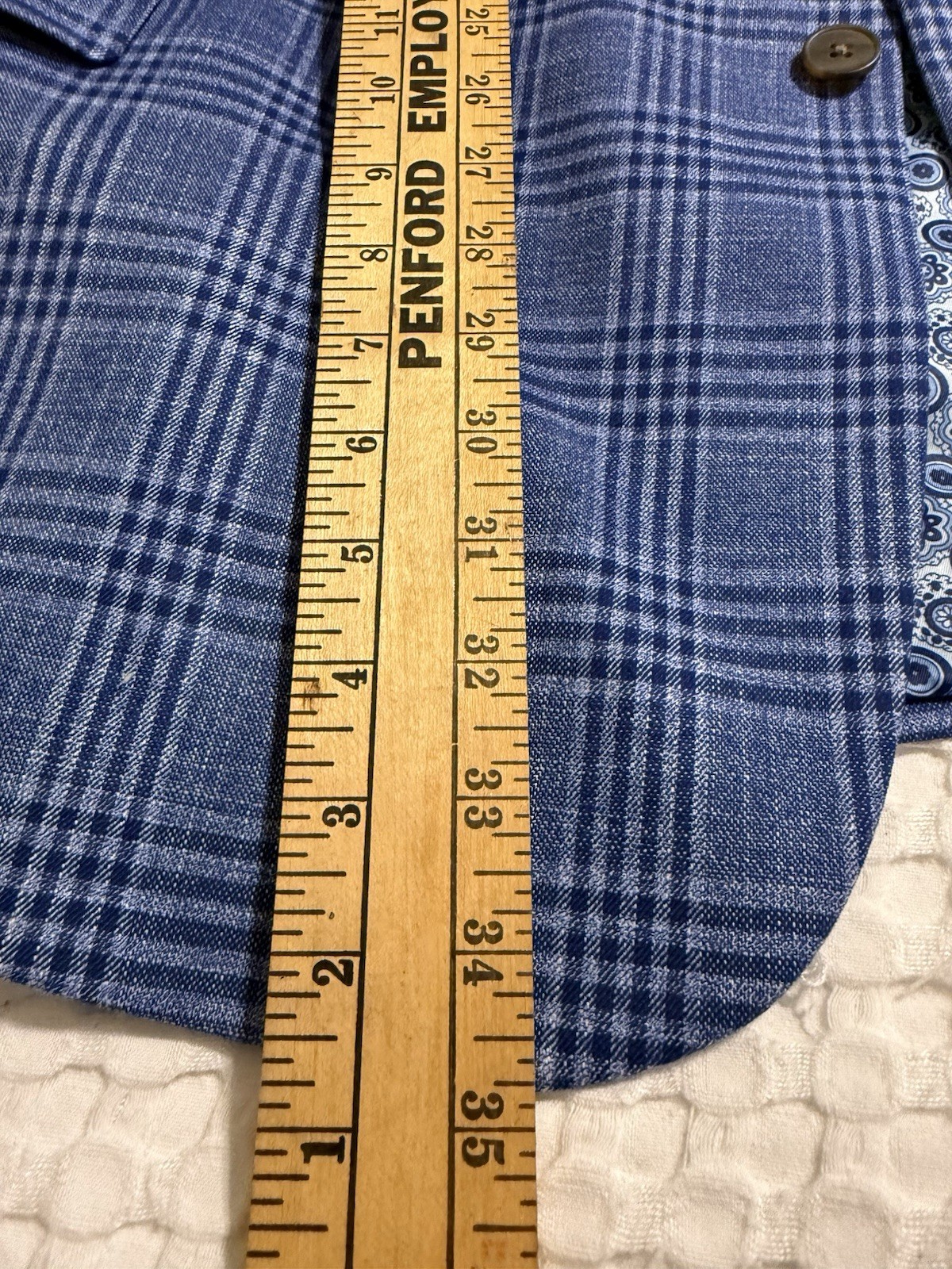 Oak Hill Men’s Blue Plaid Sport Coat 5XL 62/64R Big & Tall 2-Button