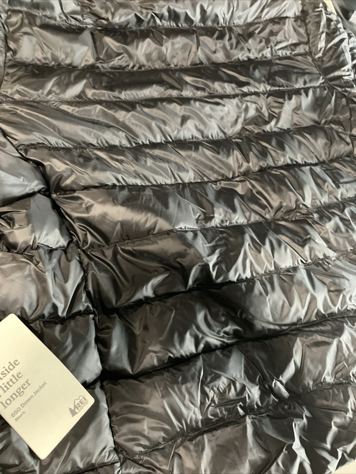 REI Coop 650 Down Jacket Men Lightweight Waterproof Quilted Pack Puffer Blk LG