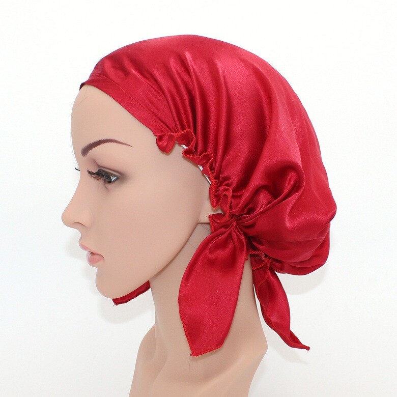 100% Mulberry Silk Adjustable Night Cap Soft Sleeping Cap Hair Care Wrap Bonnet