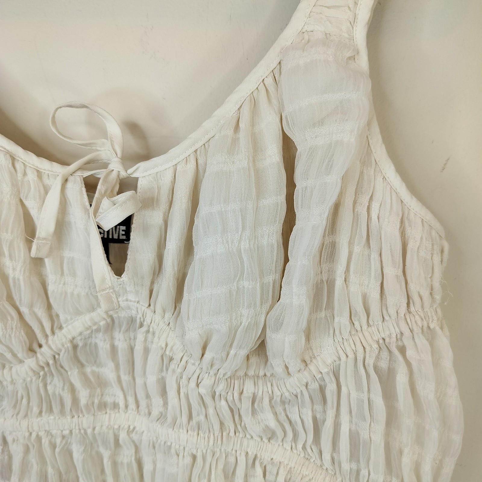 Future Collective Tank Top Womens Large Sheer Chiffon Smocked Coquette Cottage