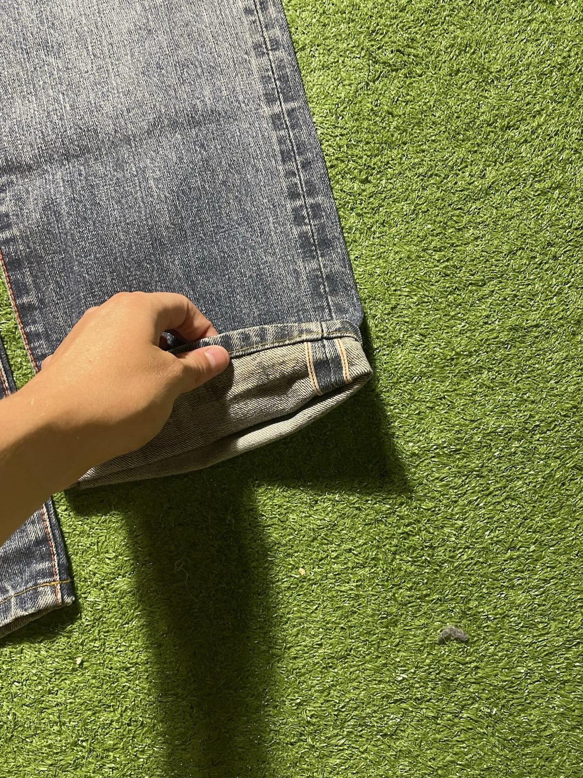 Momotaro Jeans 34×32 Selvedge Denim Made In Japan Battle Stripes Distressed Fade