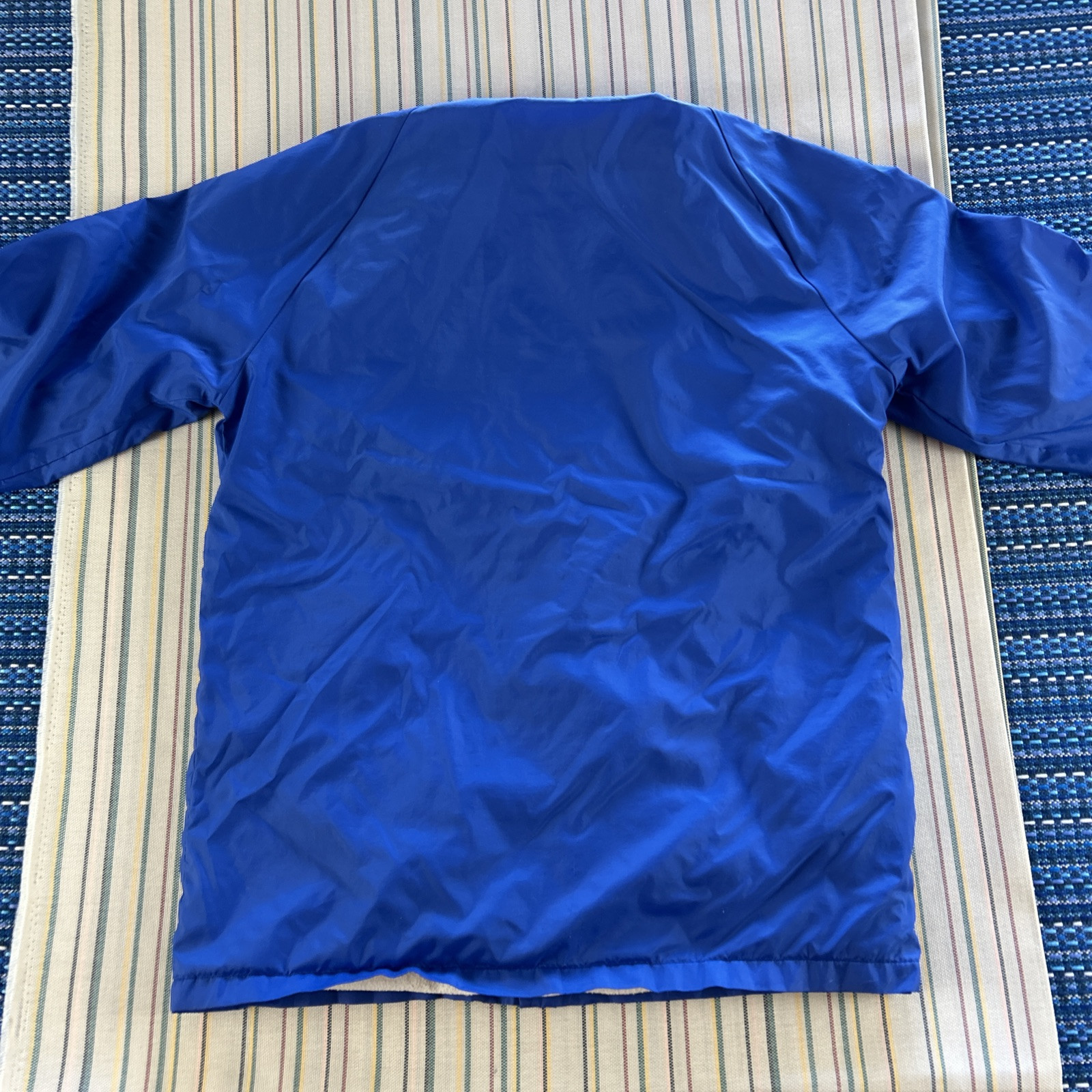 VTG United Arab Emirates Dubai Windbreaker Jacket Mens Small Blue Snap Y2K #8254