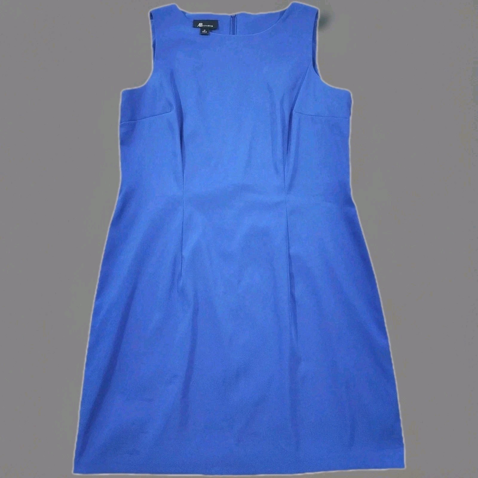 AB Studio Sheath Dress Womens 16 Sleeveless Knee Length Blue
