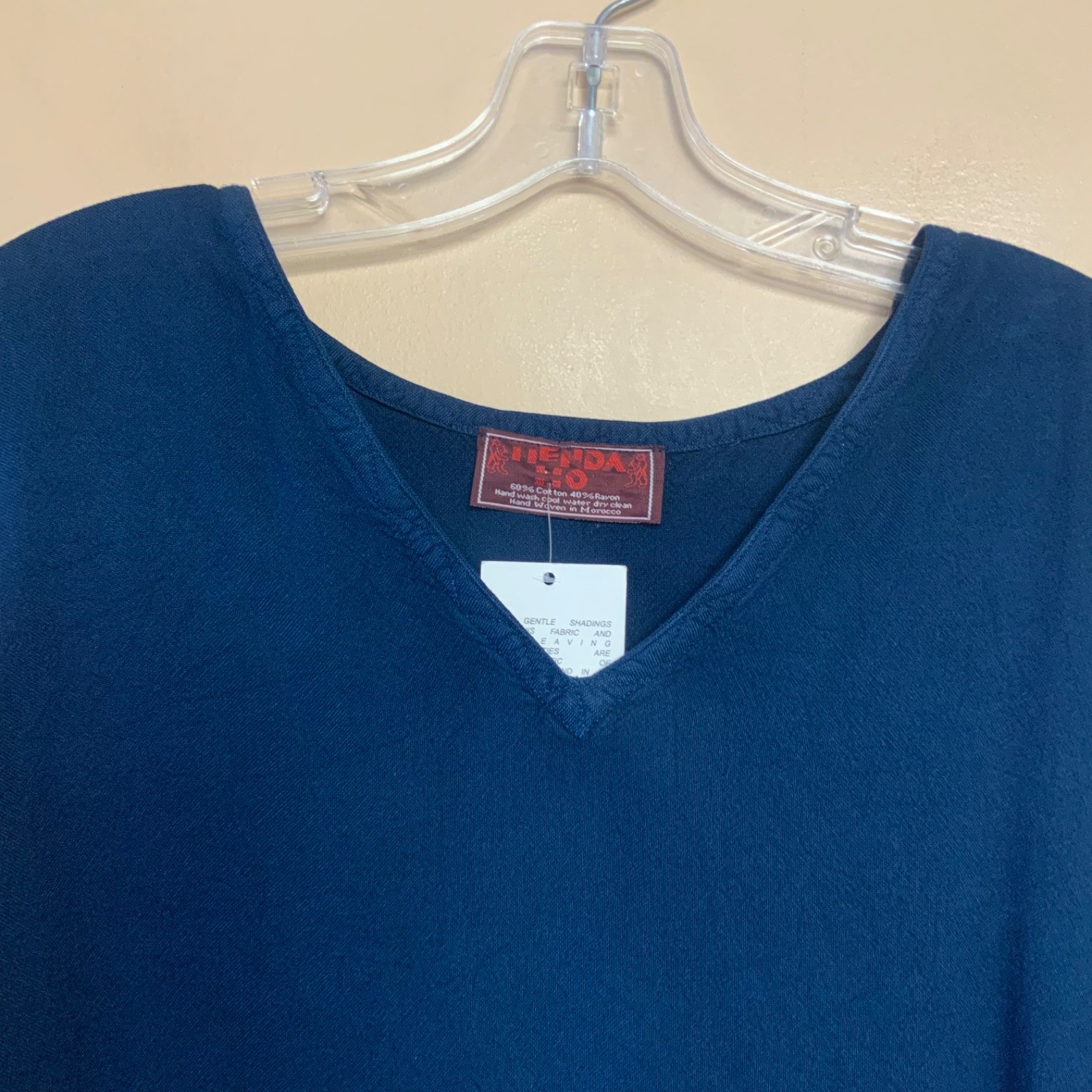 NWT Tienda Ho Monsoon Tank Deep Blue One Size Handwoven in Morocco