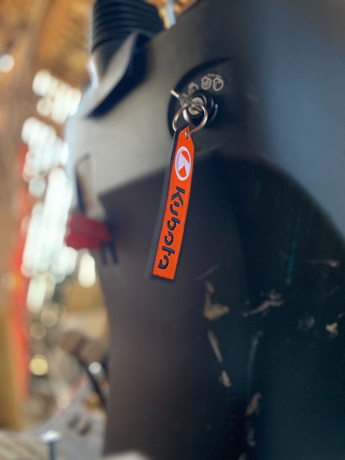 Kubota Tractor Keychain Patch Double-Sided Embroidered Tractor Key Tag Fob