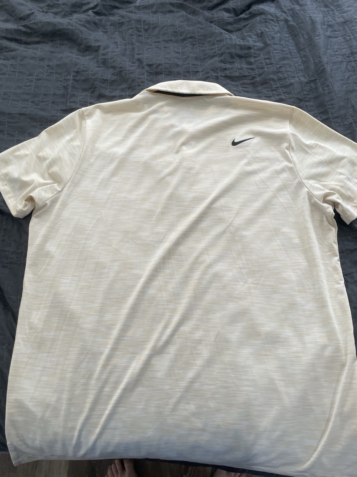 Nike Dri-FIT Men’s White Solid Polo Shirt XL Regular Short Sleeve Button Logo