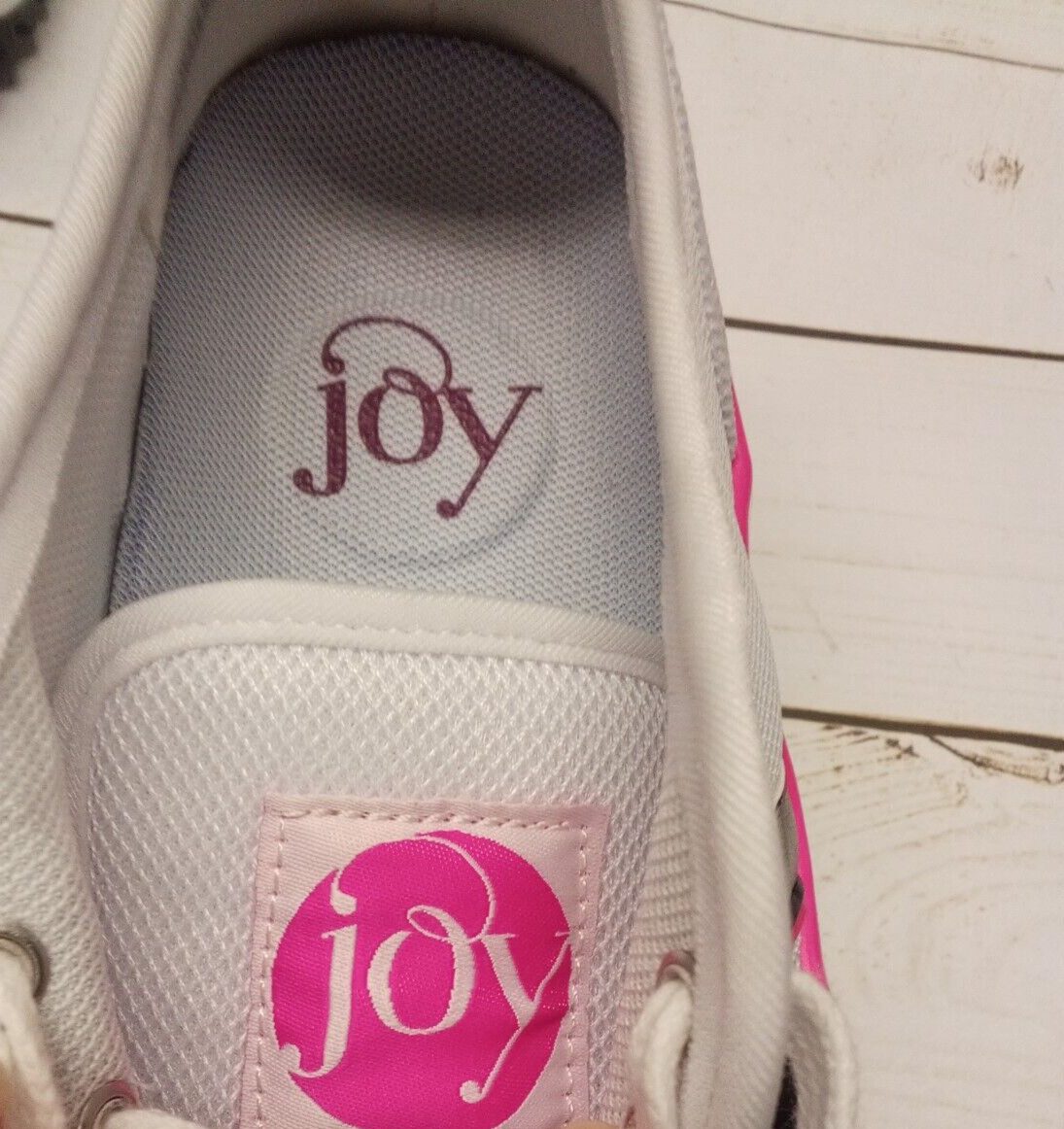 Joy Comfort Performance Mesh Sneakers w/ Podiatric Insole White,Pink,Black US 6M