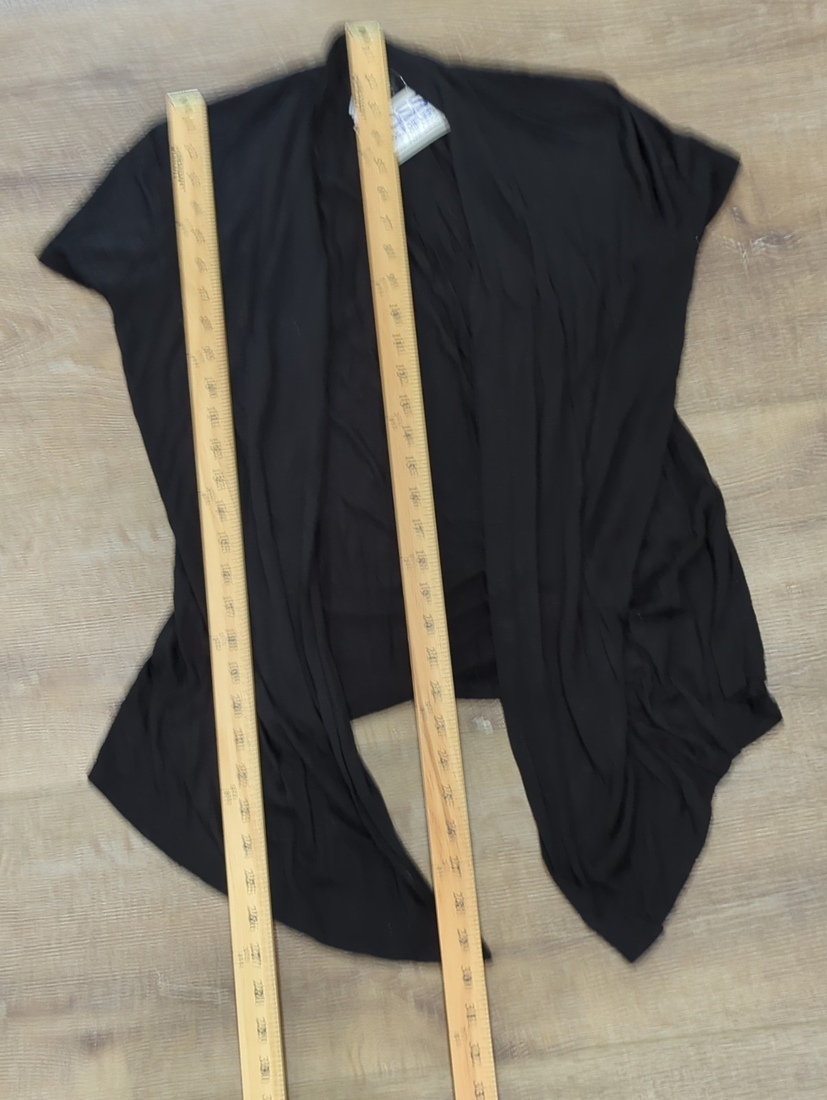 JKLA Open Front Light Weight Cardigan Black Size Medium Sheer Short Sleeve