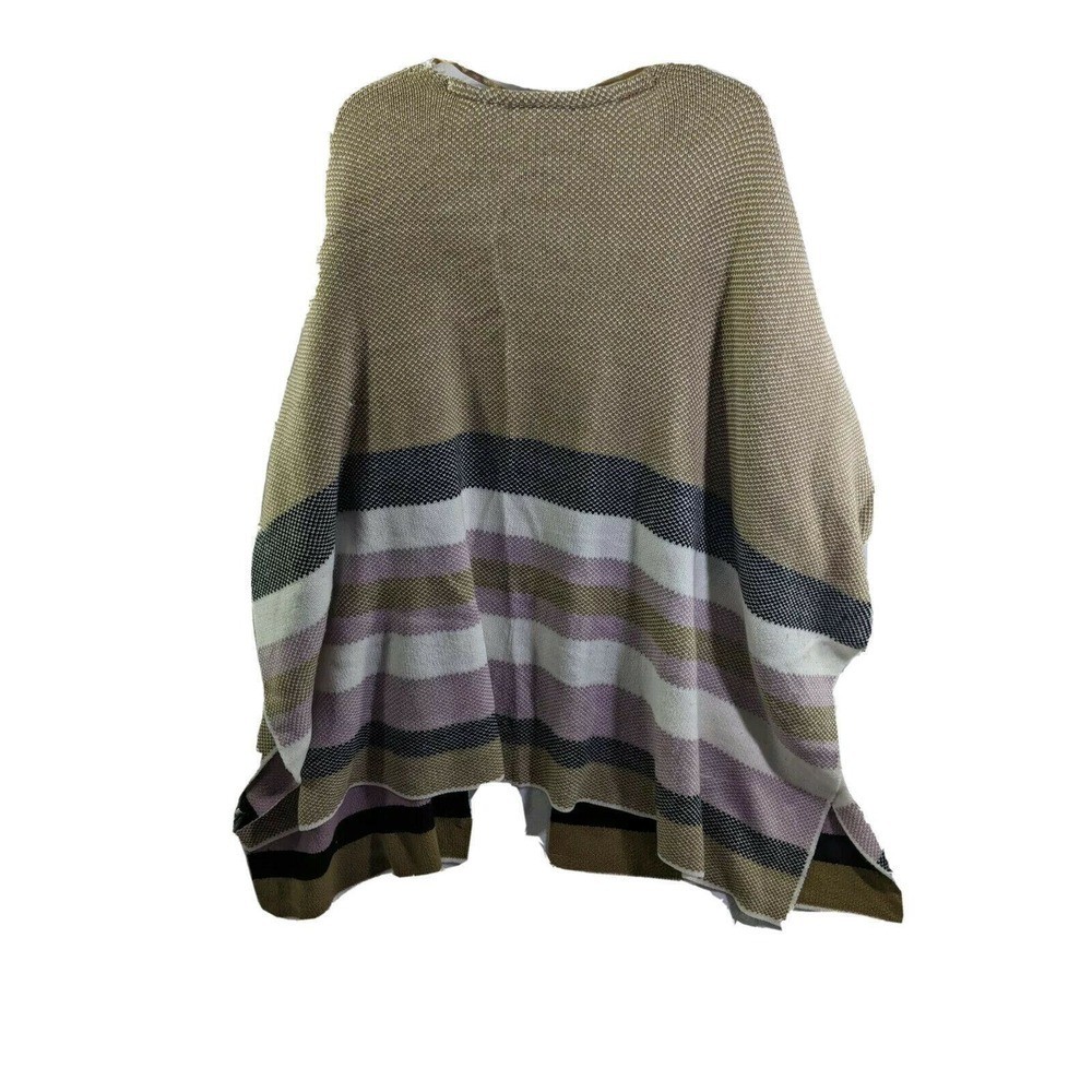 Lane Bryant Sweater Womens One Size Fits Most 0X, 1x, 2x, 3x, 4x Striped Poncho