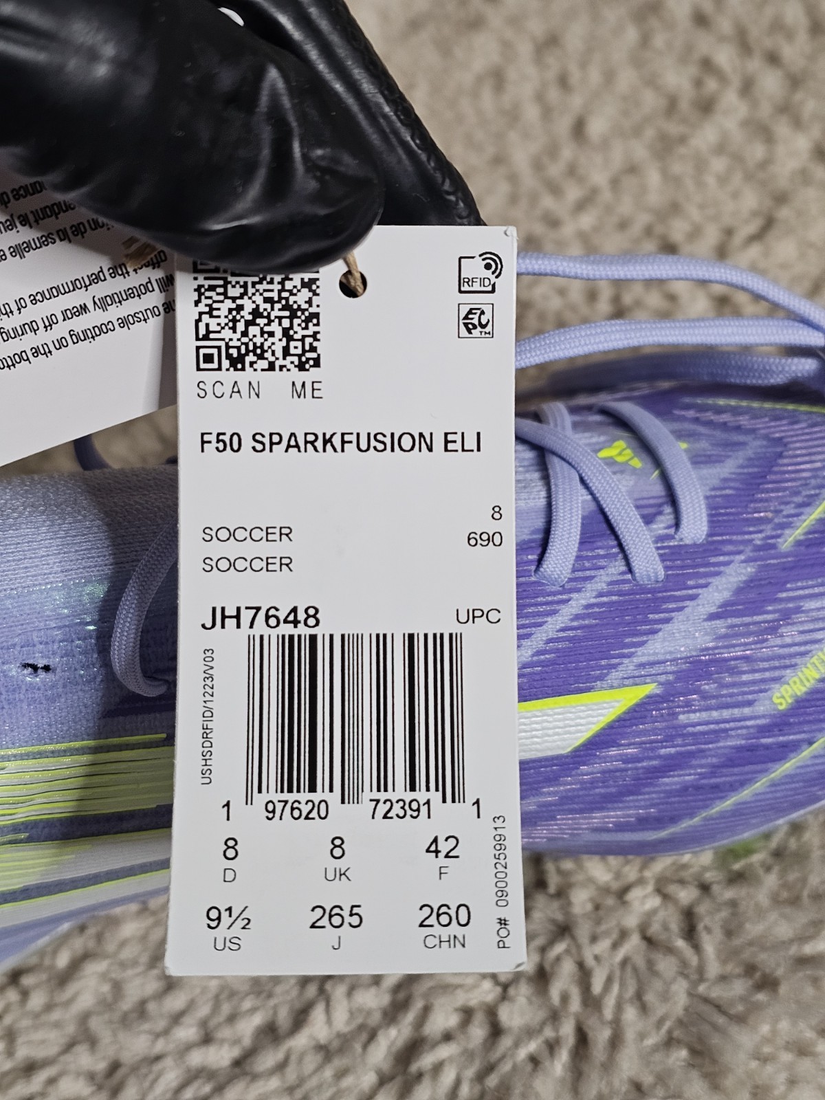 Adidas F50 Sparkfusion Elite Mid FG AG Blaze Pack Soccer Cleats JH7648 Sz 9.5