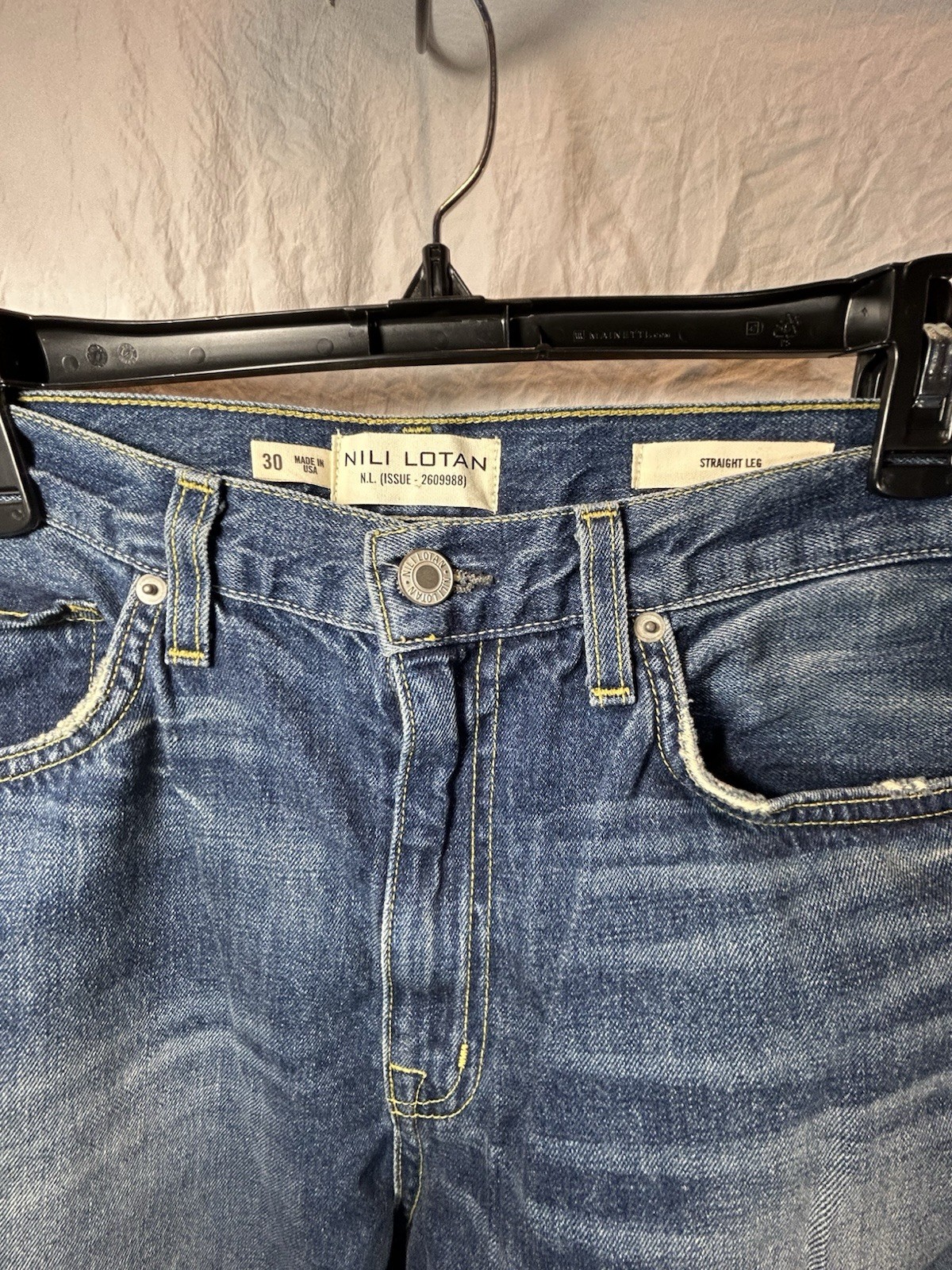 NWT Nili Lotan Straight Leg “Joan” Jeans Classic Wash Size 30
