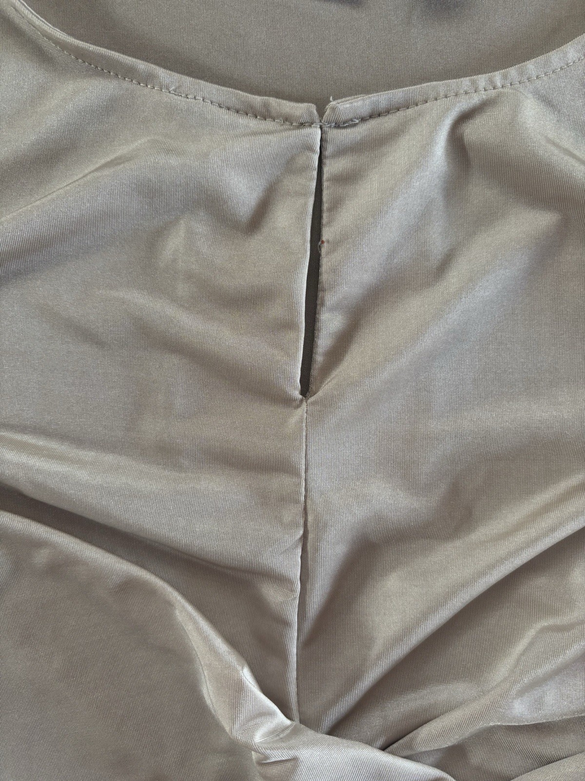 Early 2000s New York & Company Champagne Colored Silky Cap Sleeve Blouse Size S