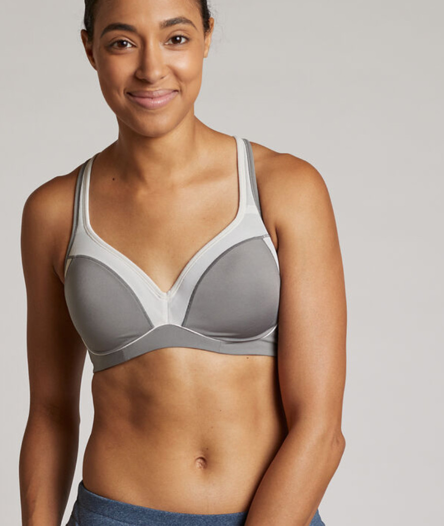 Natori 30G Zen Sports Bra Convertible Underwire Padded 752147 Gray