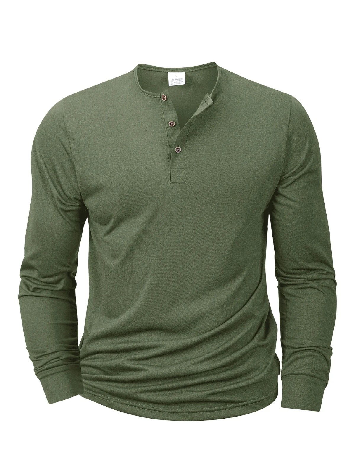 Men Long Sleeve Breathable Henley Button Tee Quick Dry Slim Fit Casual Top Gift