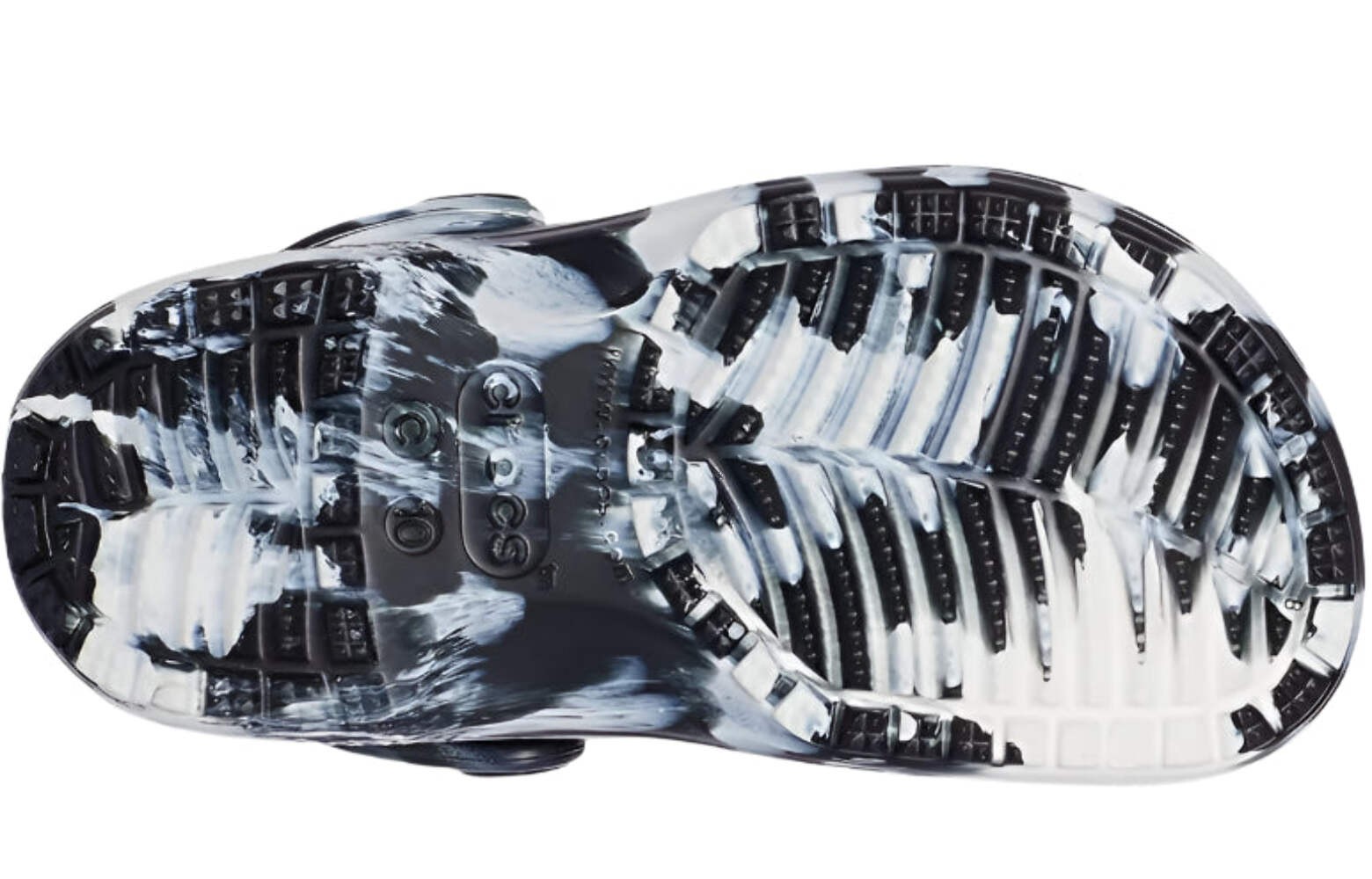 Crocs Classic Marbled Clog Kids Tie-Dye Black/White Slip-On Shoes Sizes: 1-13