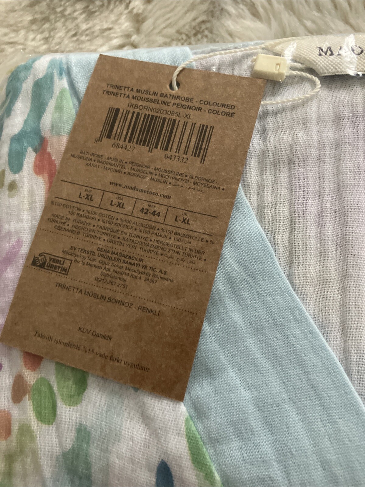 Cotton Muslin Turkish Bathrobe Made In Türkiye – NWT