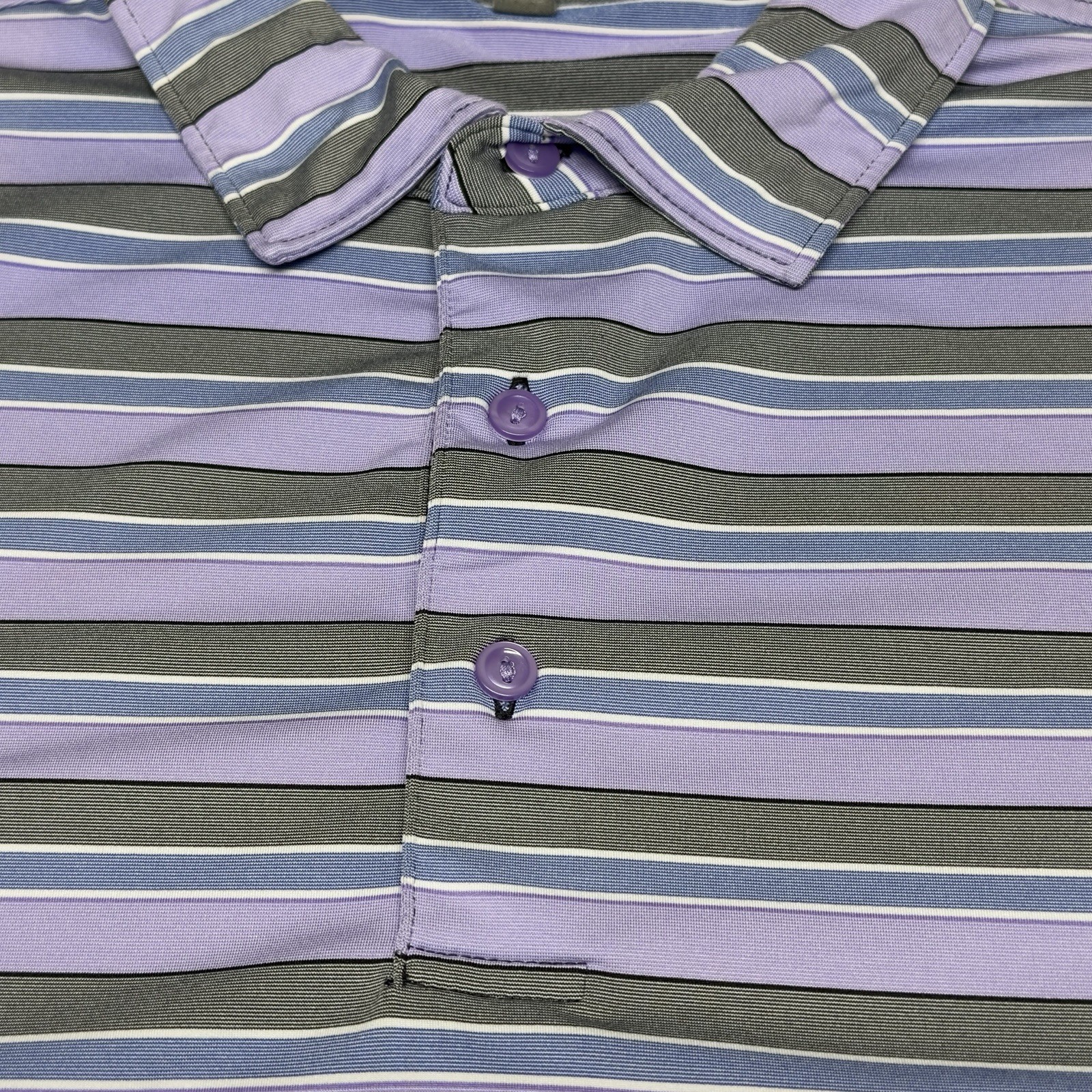 Peter Millar Men’s Purple Striped Summer Comfort Large L Golf Active Performance