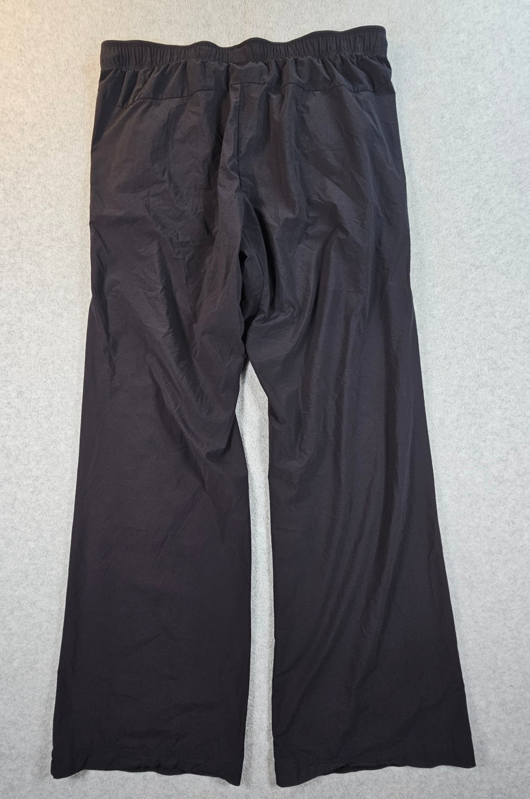 Paskho Travel Pants Womens Size M Black Wide Leg Stretch Drawstring Eco Fabric
