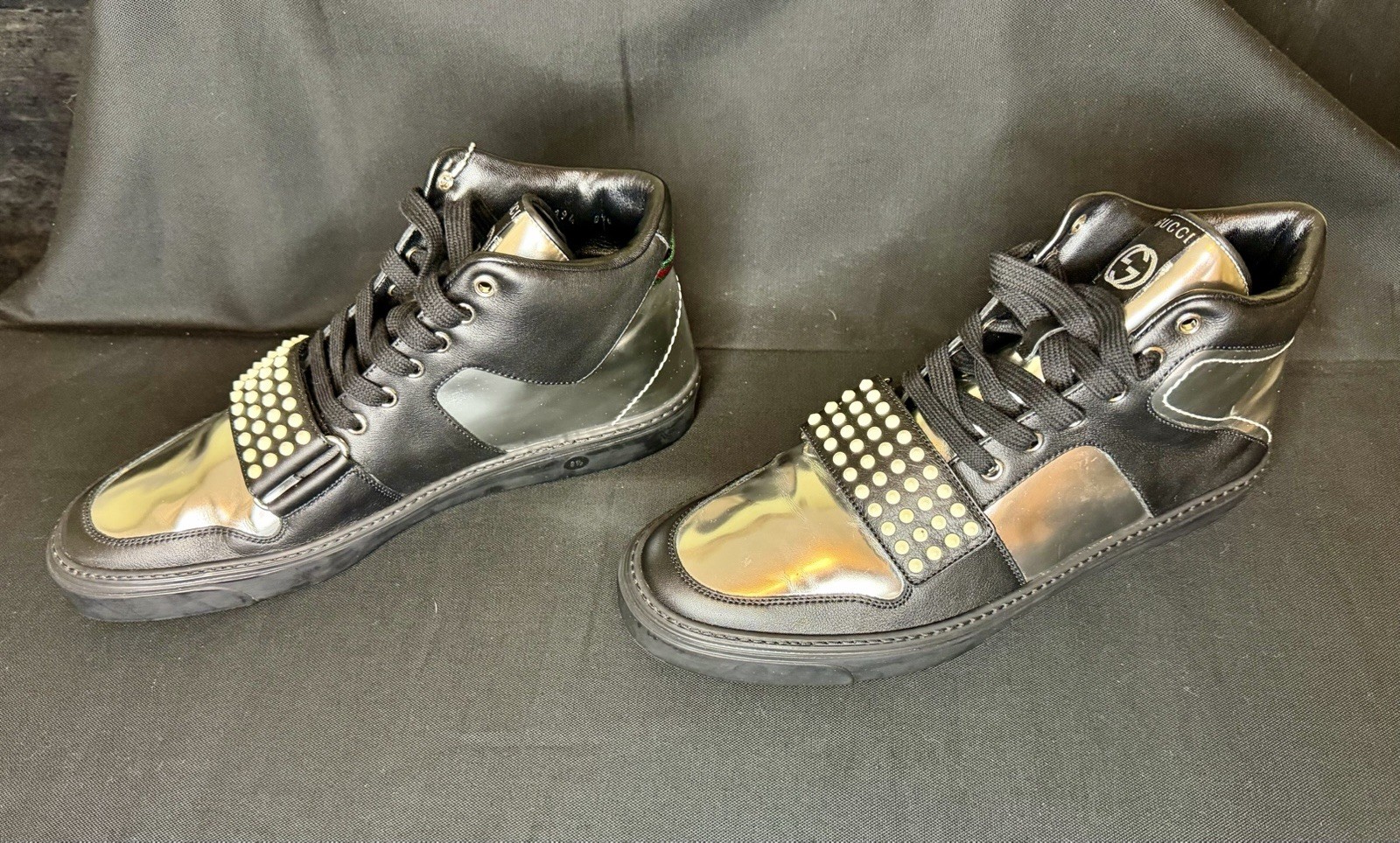 Gucci Limited Edition Metallic High Top Sneakers Men’s US 8.5 w/ Box & Dust Bag