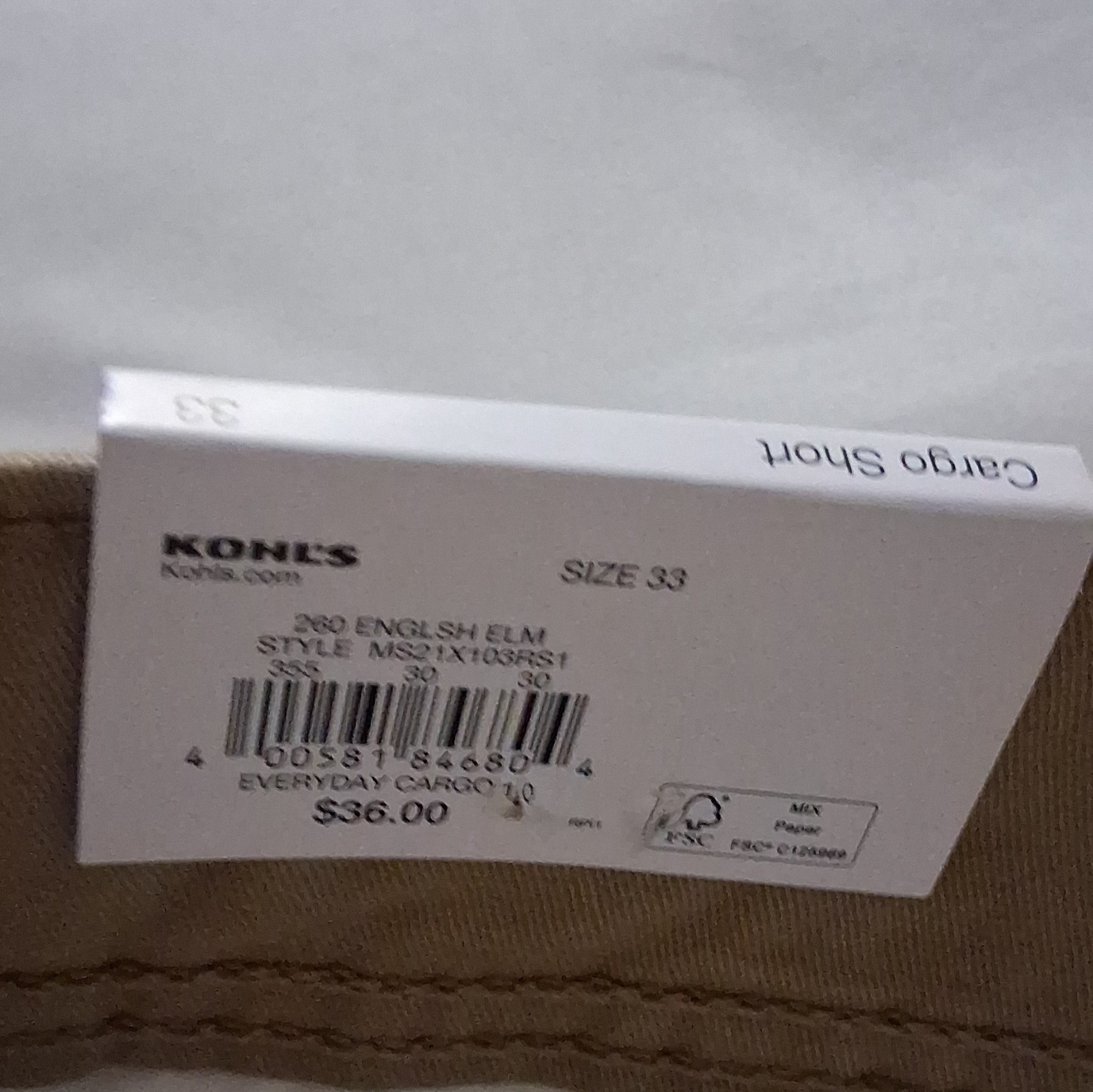 Sonoma Goods For Life Everyday Cargo Shorts Beige Stretch Cargo Pockets 10″