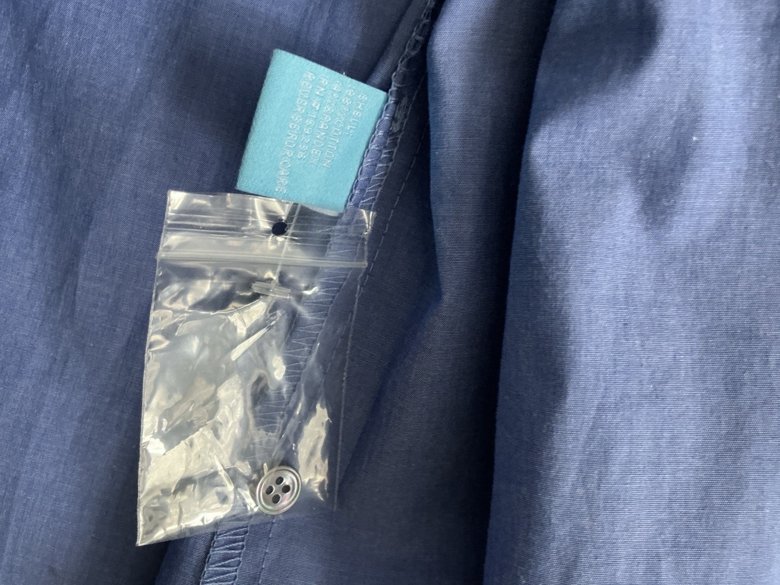 J.McLaughlin Sz Med Shirt Cotton Blue Stretch Button Front Collared Long Sleeve