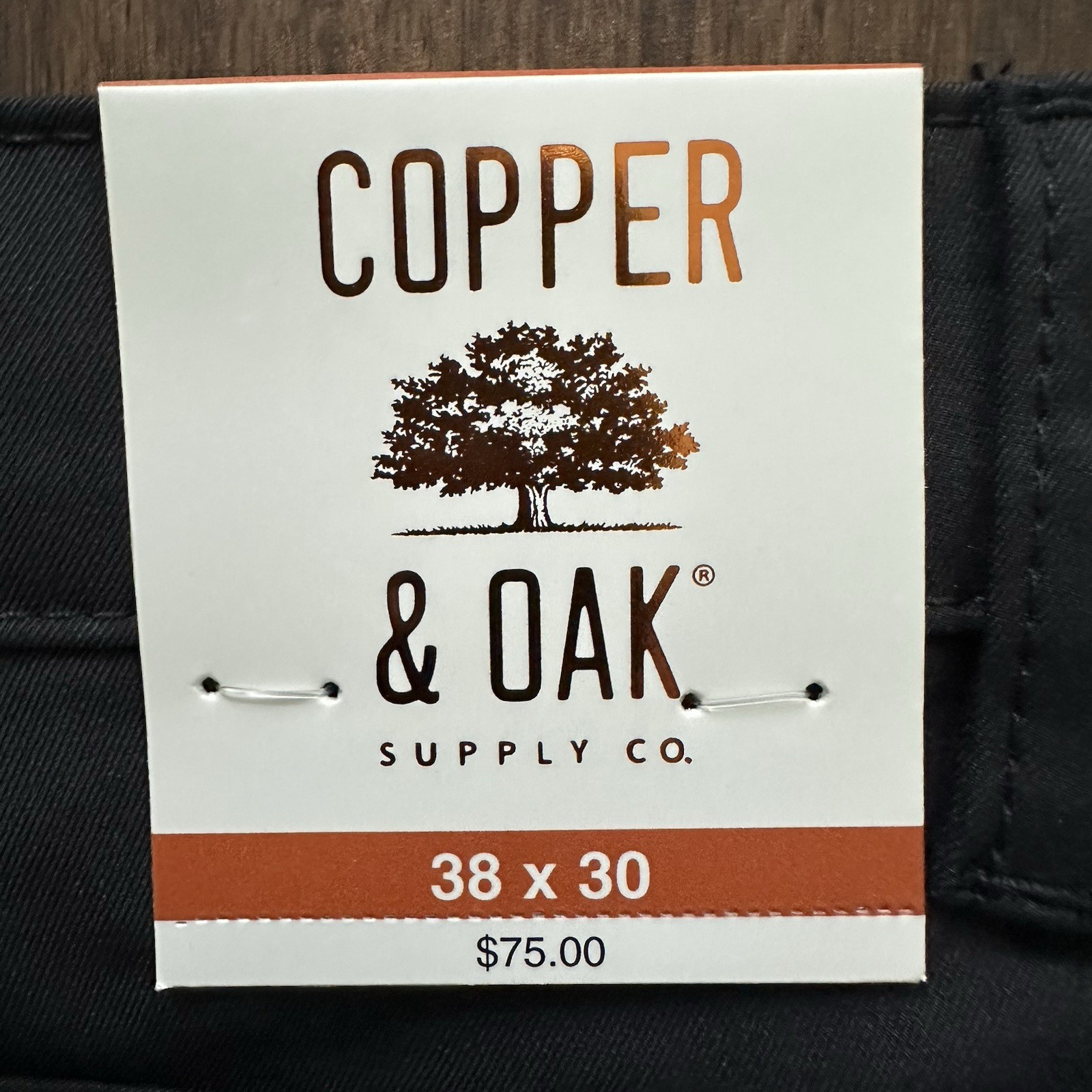 Copper & Oak NWT Men’s 38×30 5 Pocket Polyester Pants Black K5S842 NWT $75