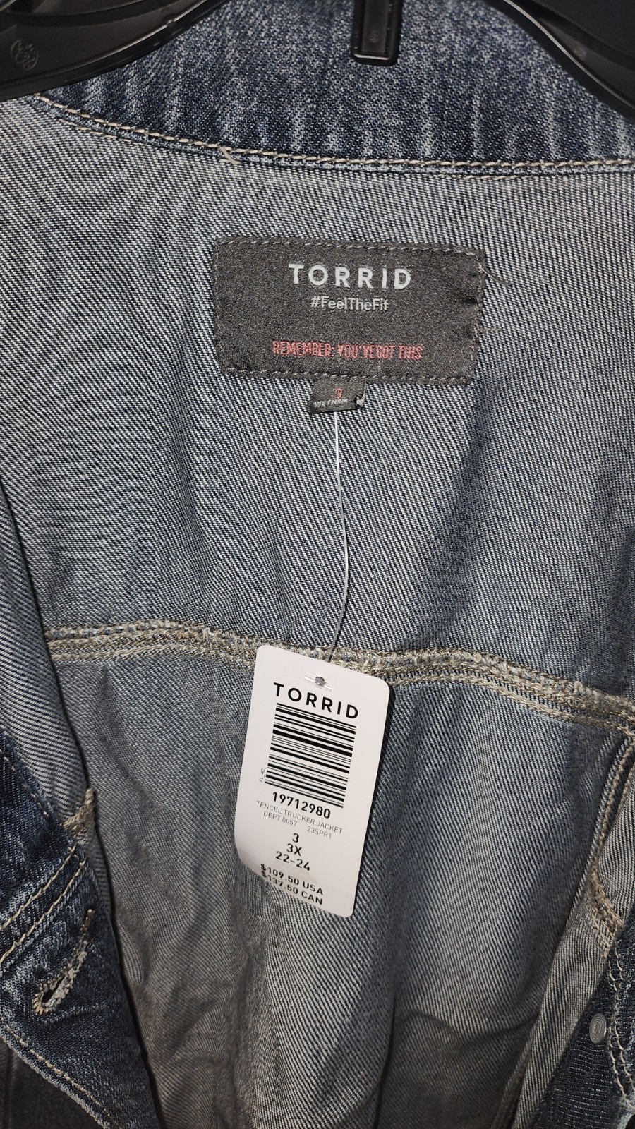 Torrid Denim Womens Jean Jacket Medium Wash Stretch Plus Size 3 NWT