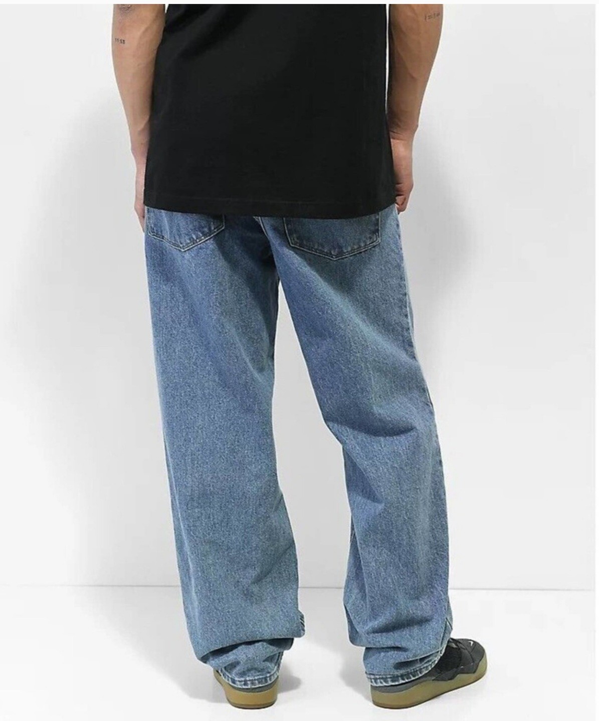 Empyre Jeans Blue Light Wash Straight Leg Denim Mid Rise 90s Grunge Hip Hop 28