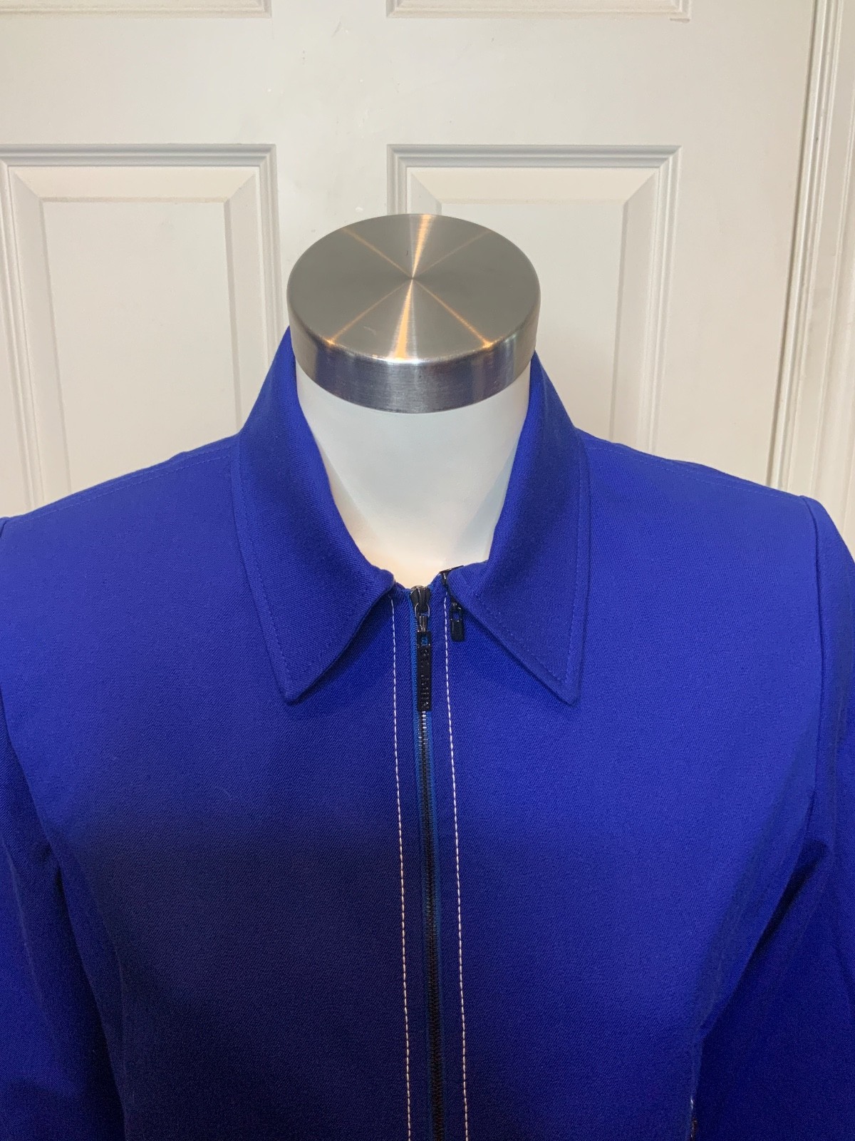 St. John Marine Blue Zip-Up Jacket, Size P, NWT!