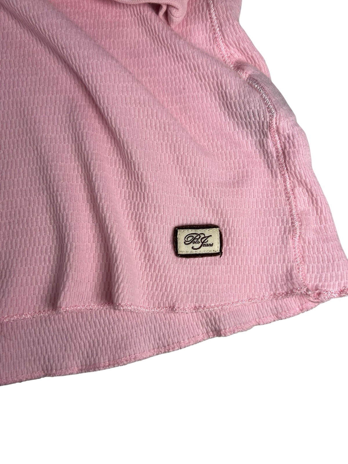 Vintage Polo Jeans Company Ralph Lauren Womens Waffle Knit Henley Hoodie Y2K