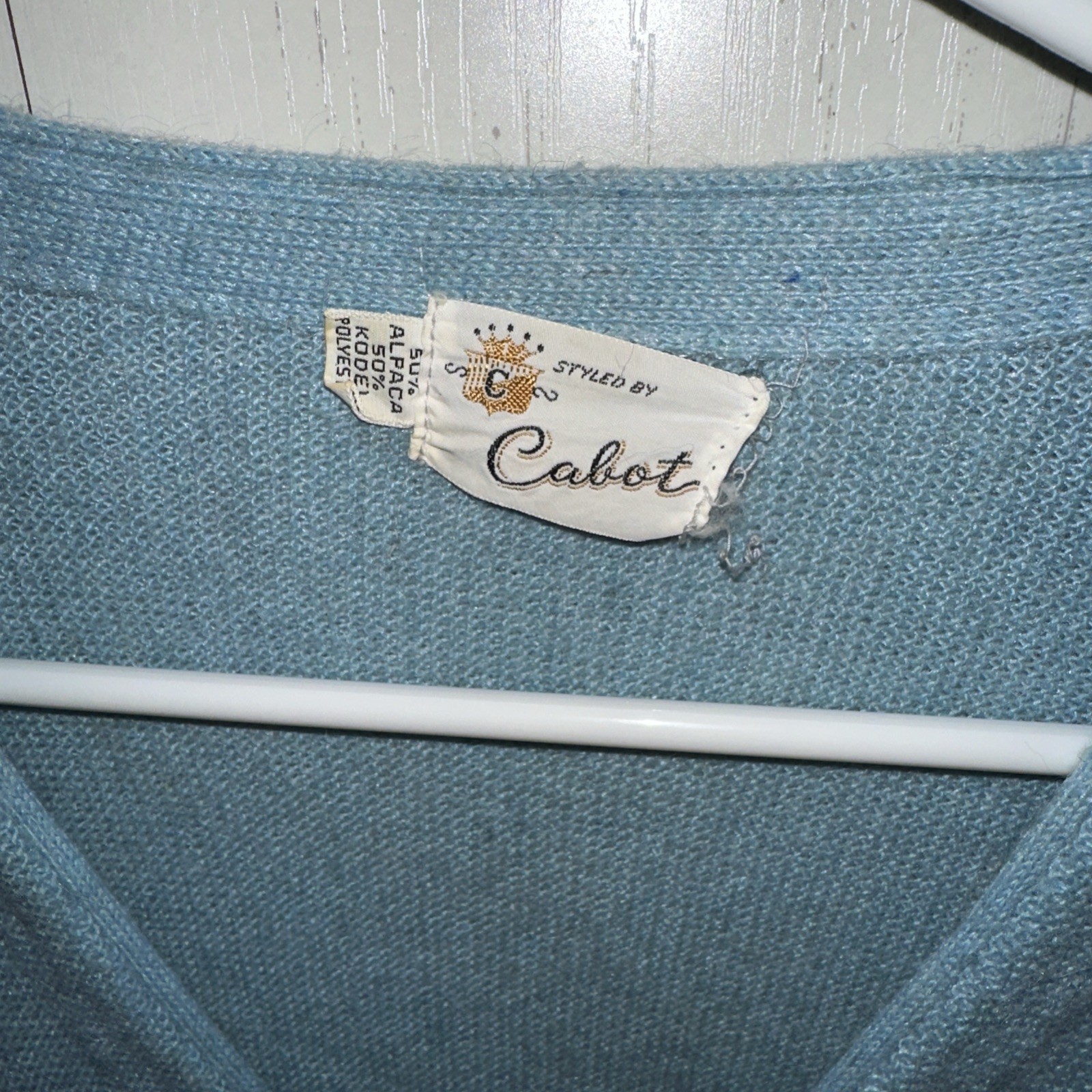 Styled By Cabot Womens Alpaca Wool Cardigan Sweater Vintage Size Small Blue