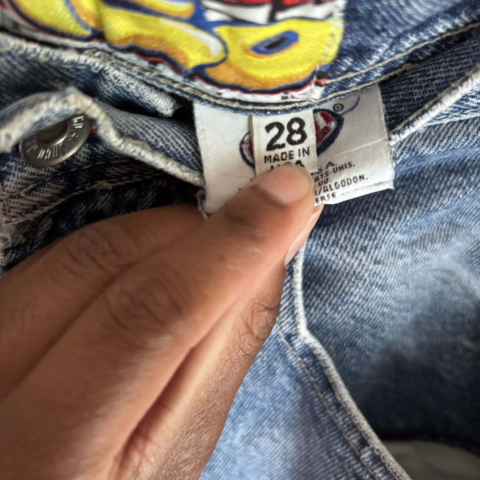 Vintage y2k JNCO Pipes Skater Jeans size 28 Wide Leg Distressed