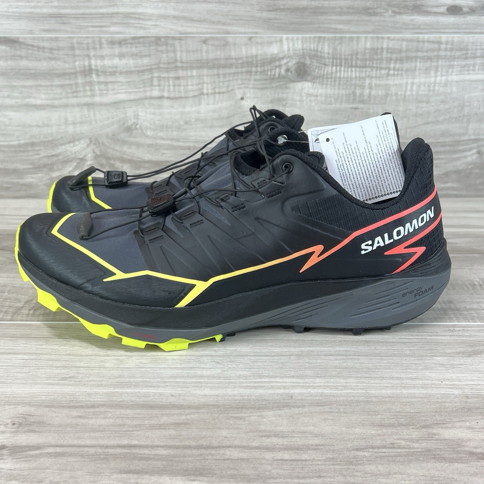 Salomon Thundercross Men’s Sz 11 Trail Running Shoe Black Yellow Orange 472954