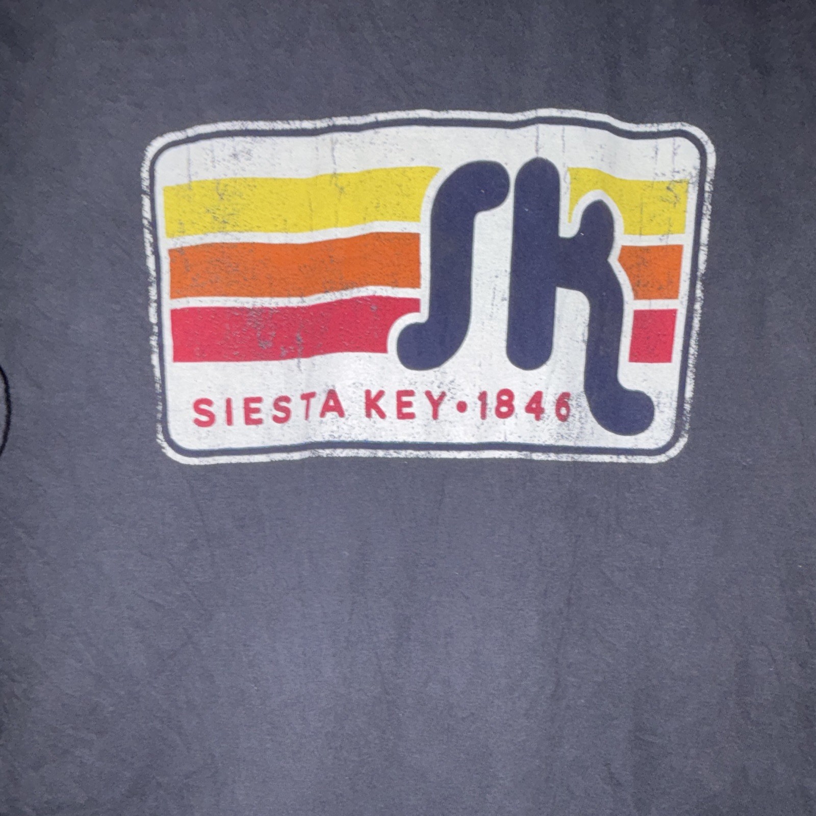 Techstyles Men’s LG1 Black Cotton SK Siesta Key Logo Graphic Crew Neck Tee